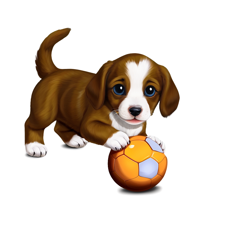 Puppy With Ball Png 5 PNG