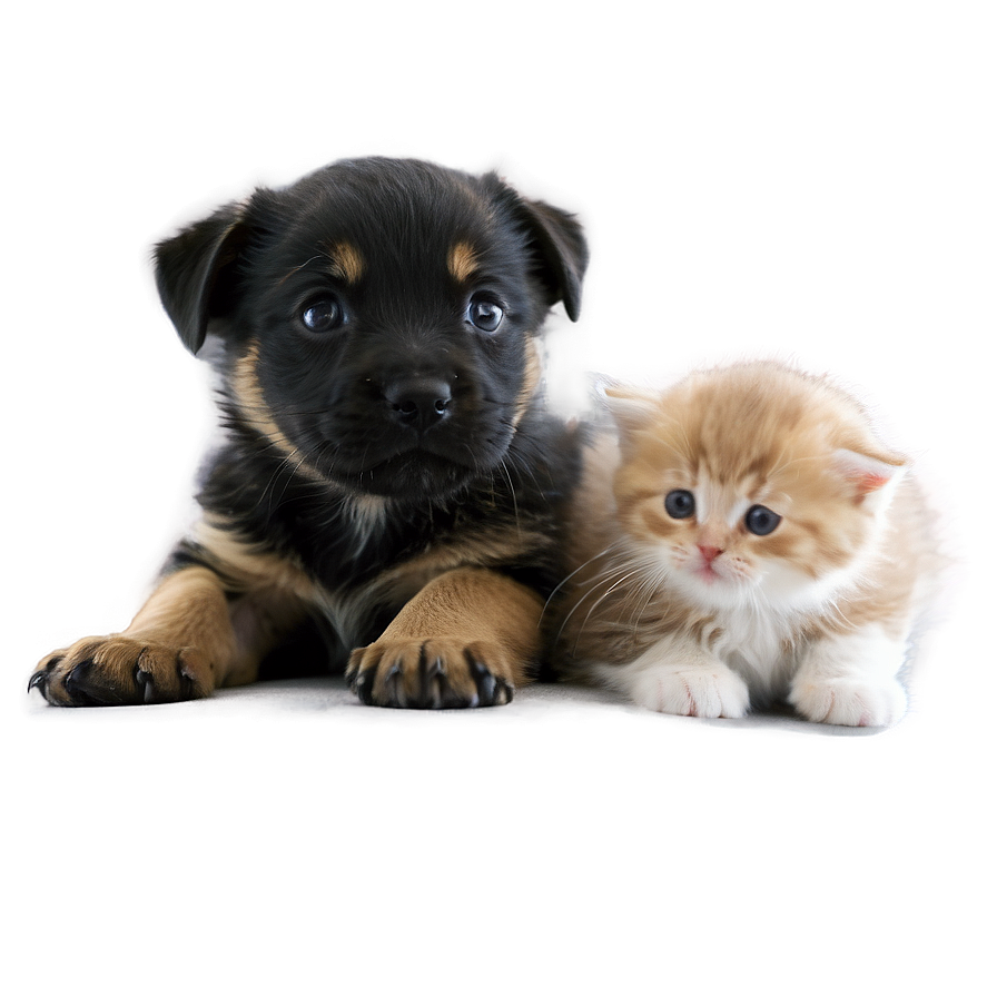 Download Puppy With Kitten Png 05062024 | Wallpapers.com