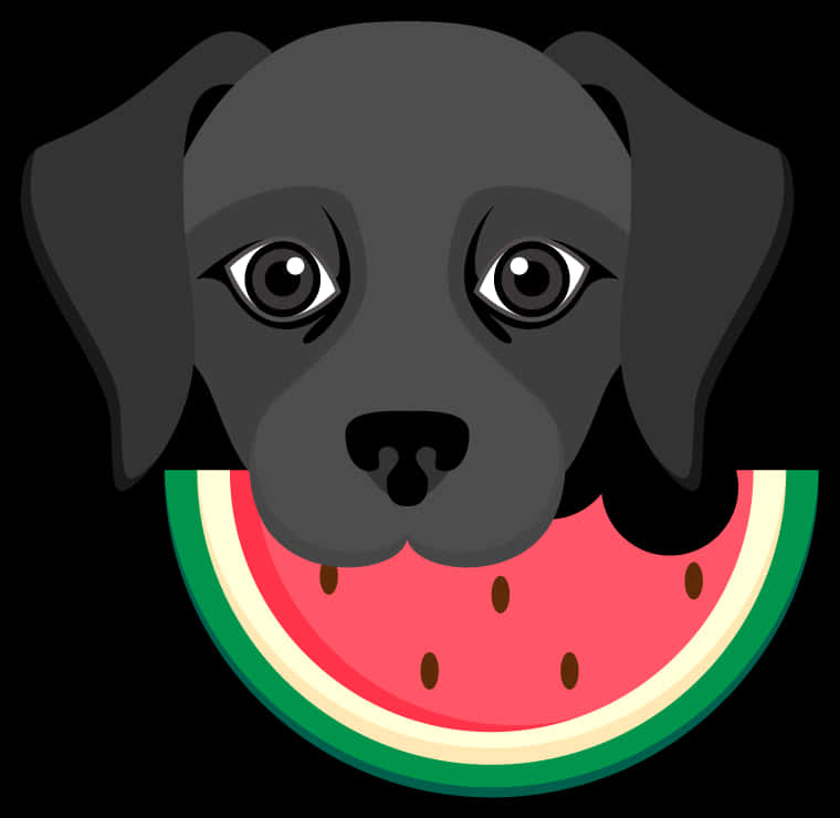 Puppy With Watermelon Emoji PNG