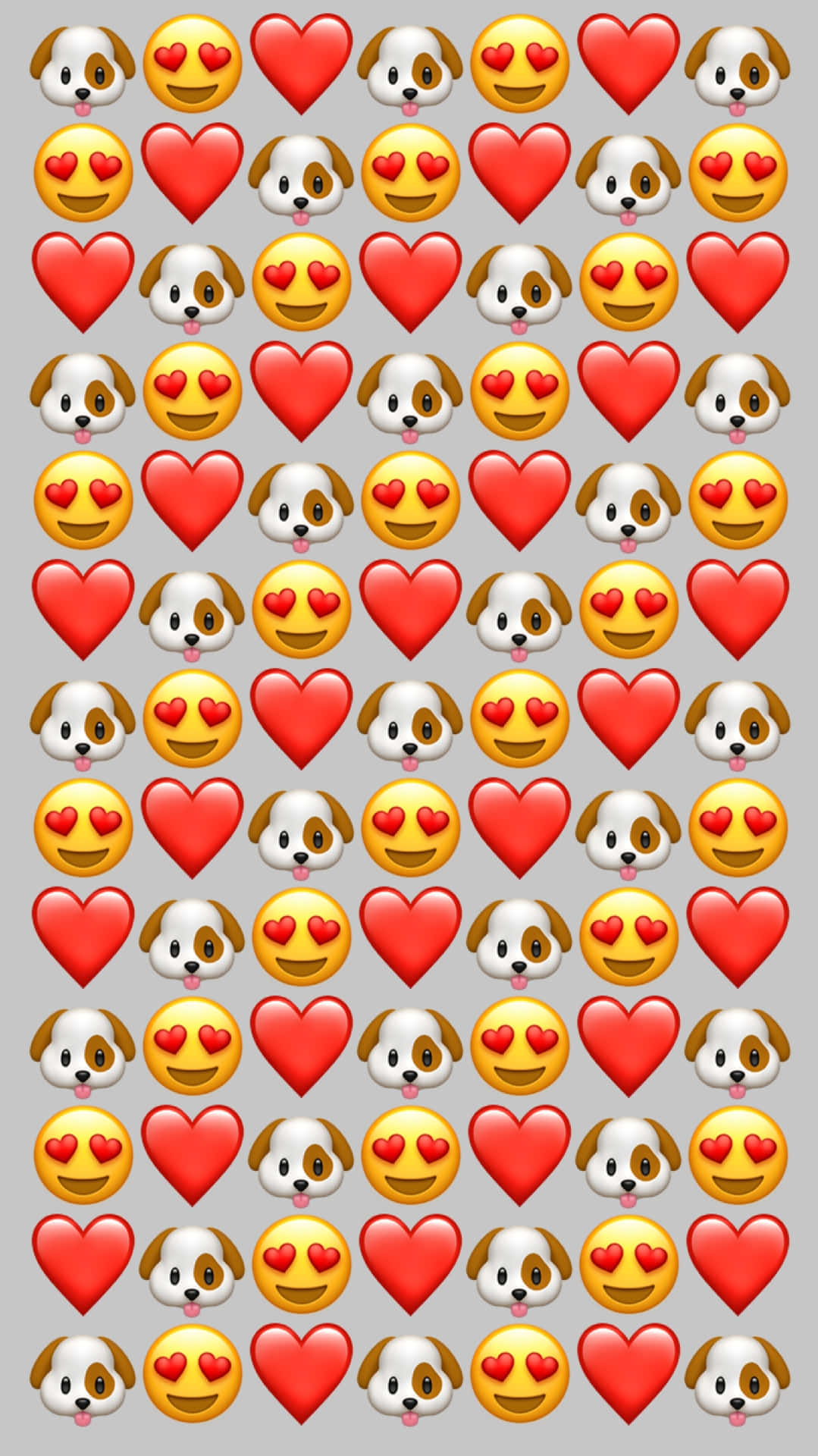 Pola Emoji Anak Anjing Dan Hati Wallpaper