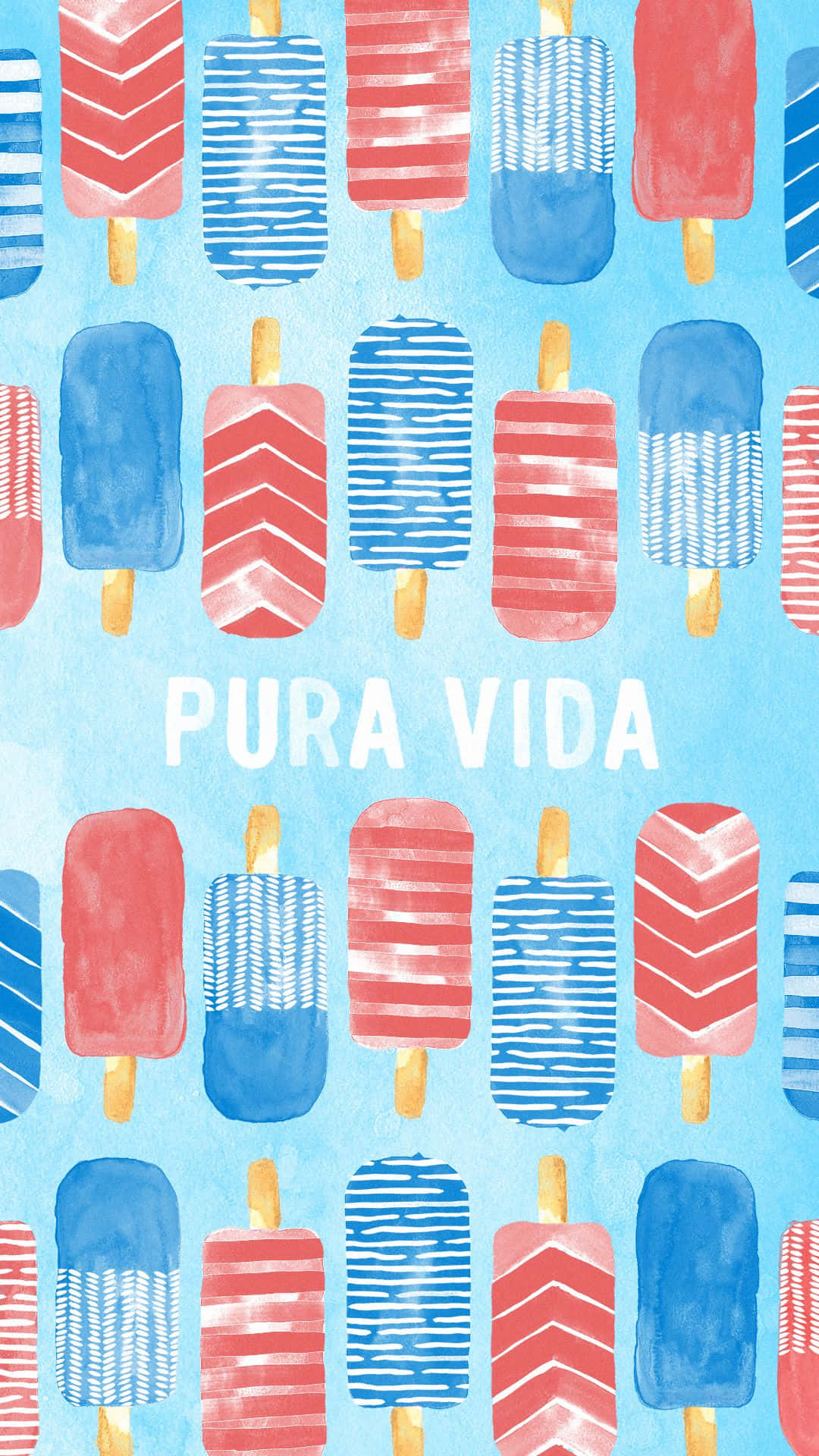 Pura Vida Popsicle Pattern Wallpaper