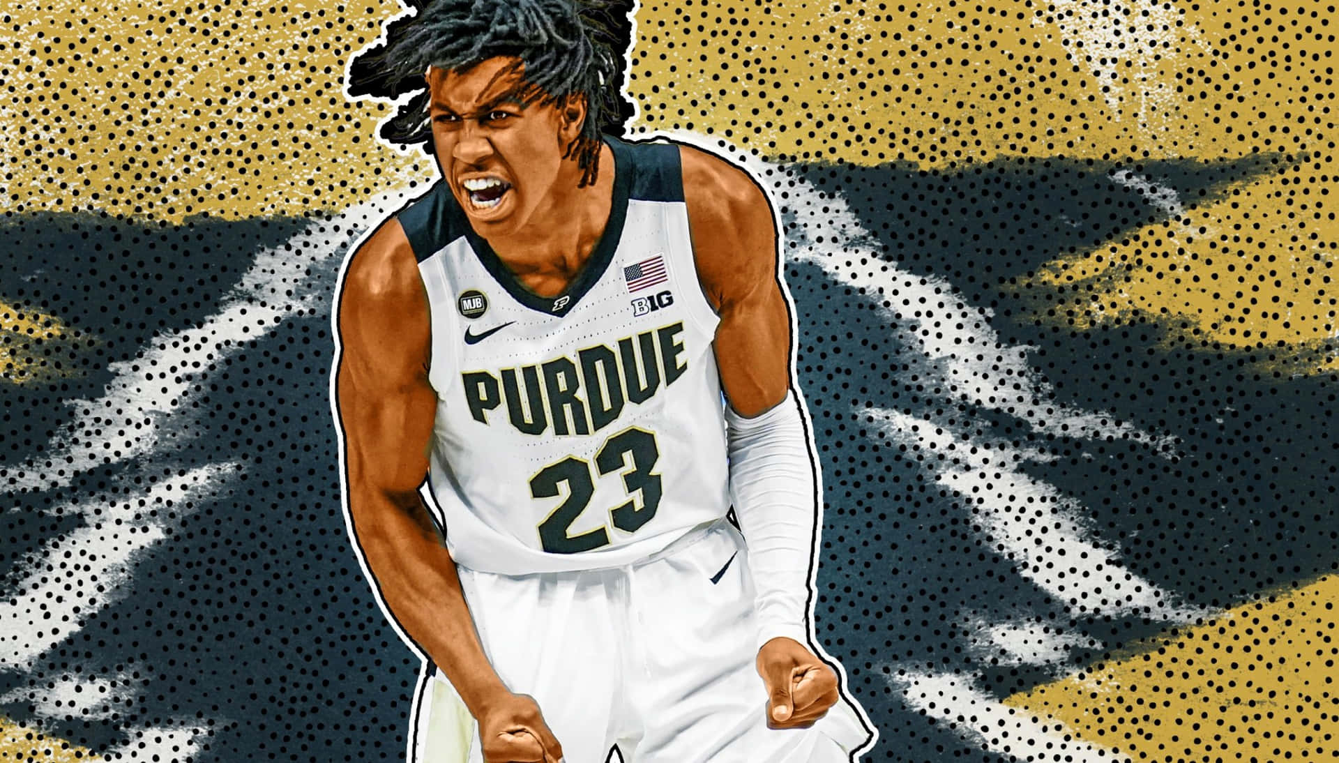 Purdue Basketball Player Celebration Wallpaper