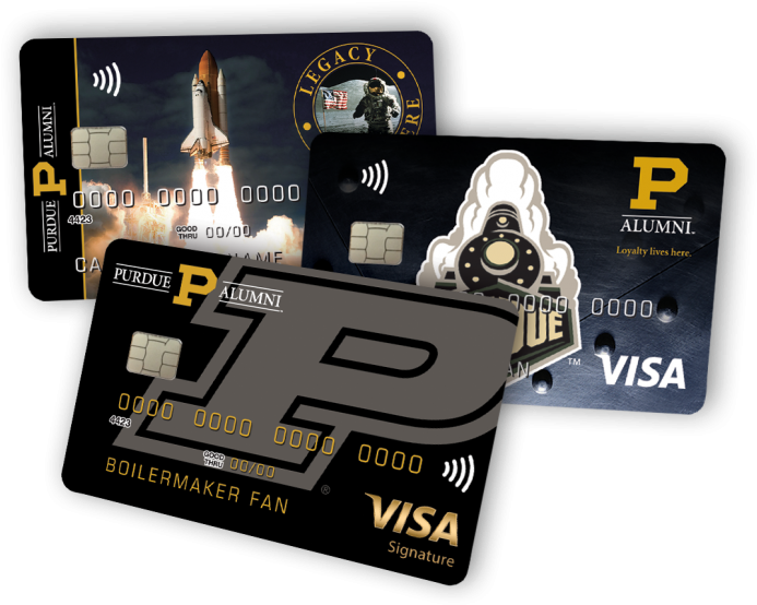 Purdue University Alumni Visa Cards PNG