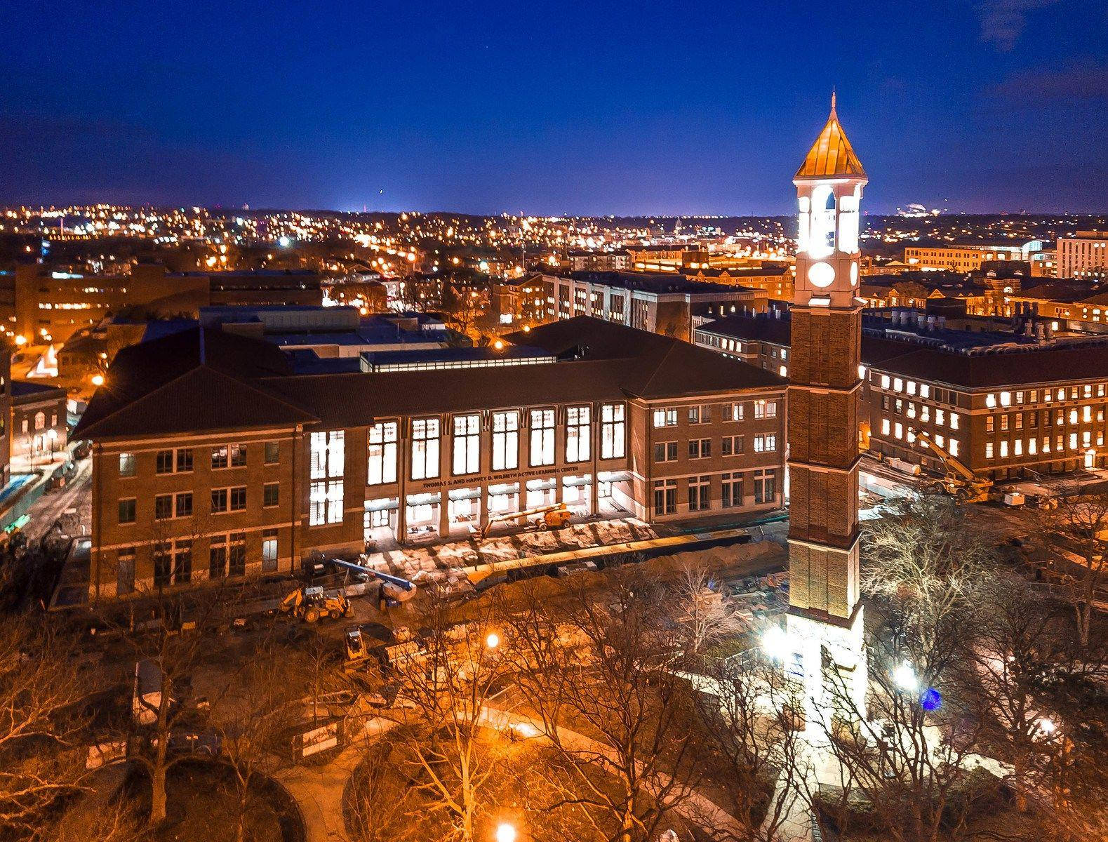 Purdue University Bell Tower At Night Wallpaper