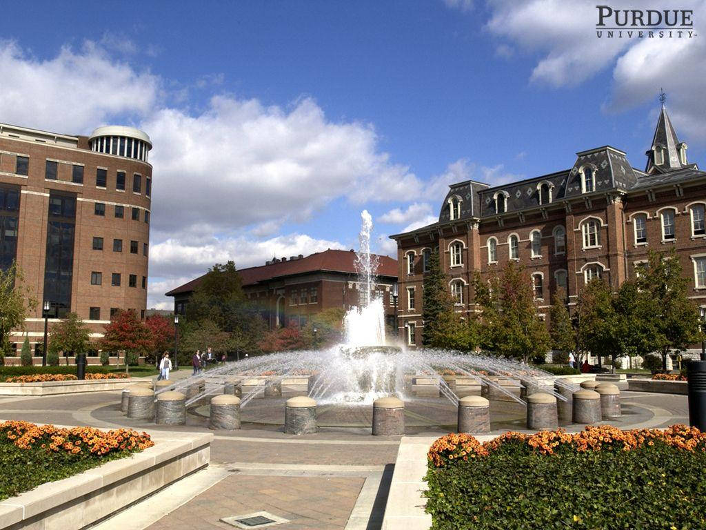 Purdue University Loeb Fountain Wallpaper
