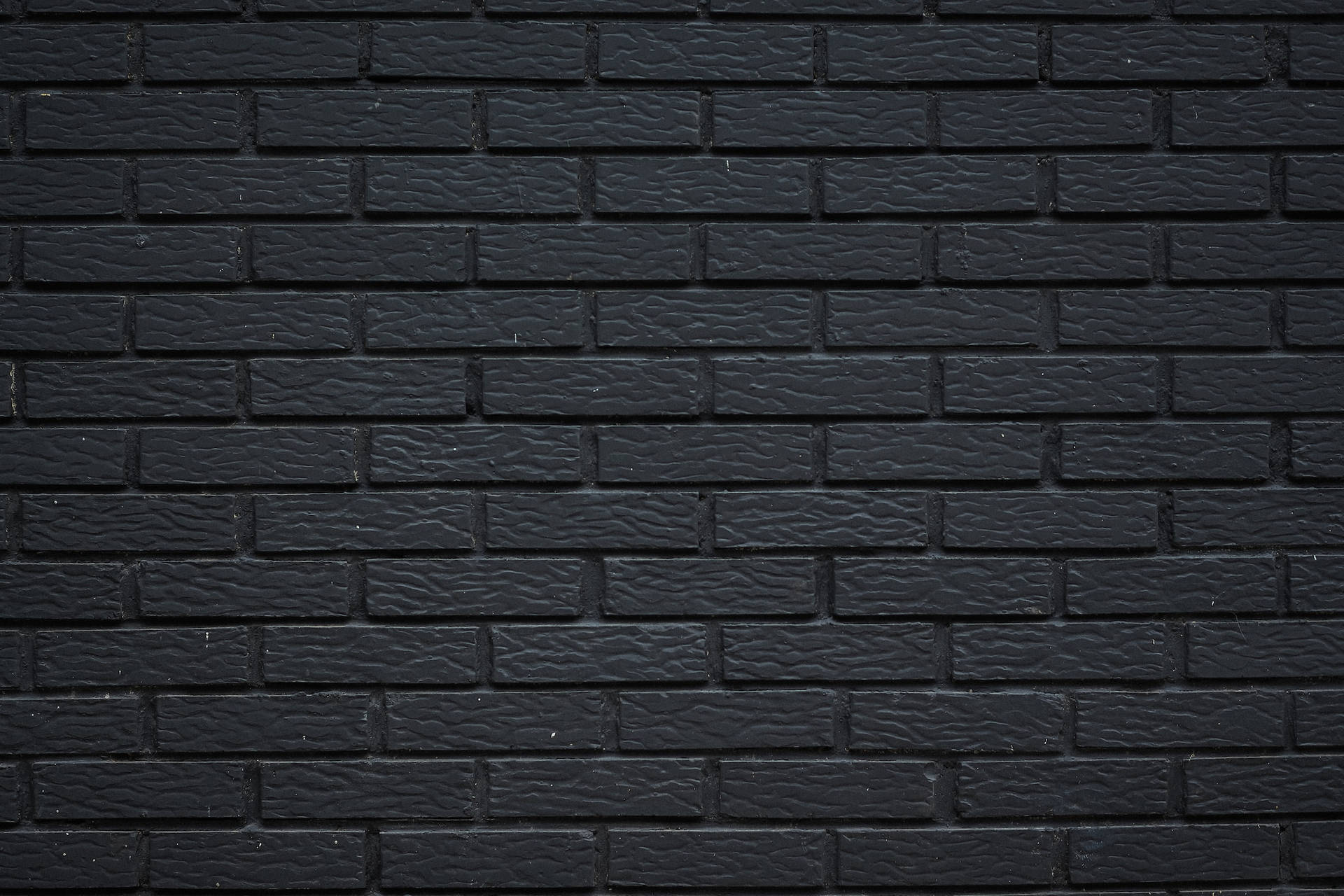Pure Black Brick Wall Wallpaper