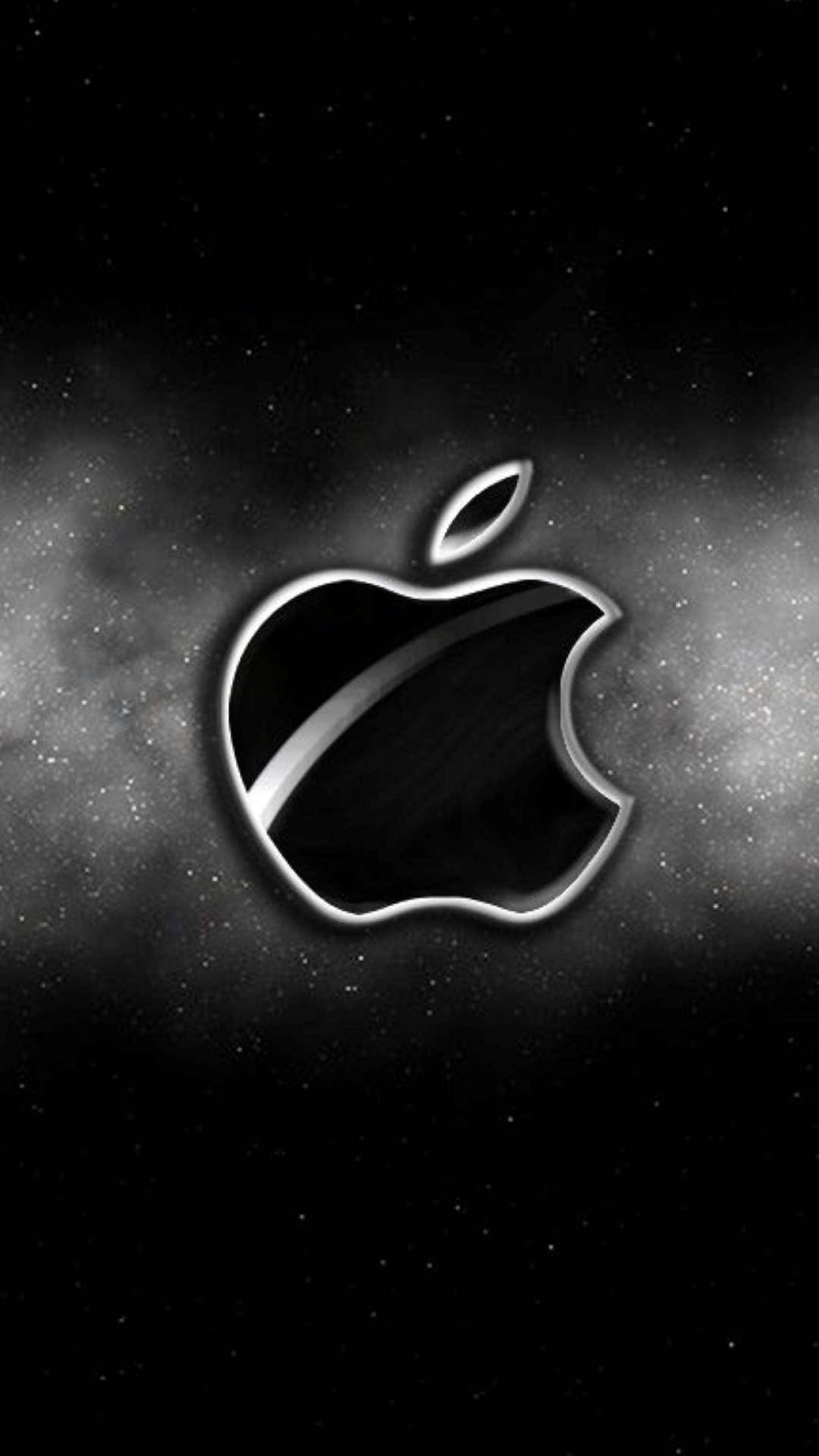 Pure Black Shiny Apple Iphone Logo Wallpaper