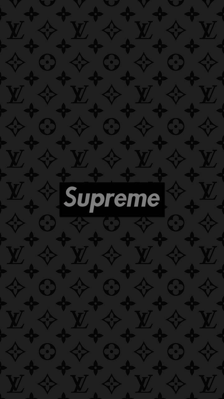 Pure Black Supreme Louis Vuitton Background