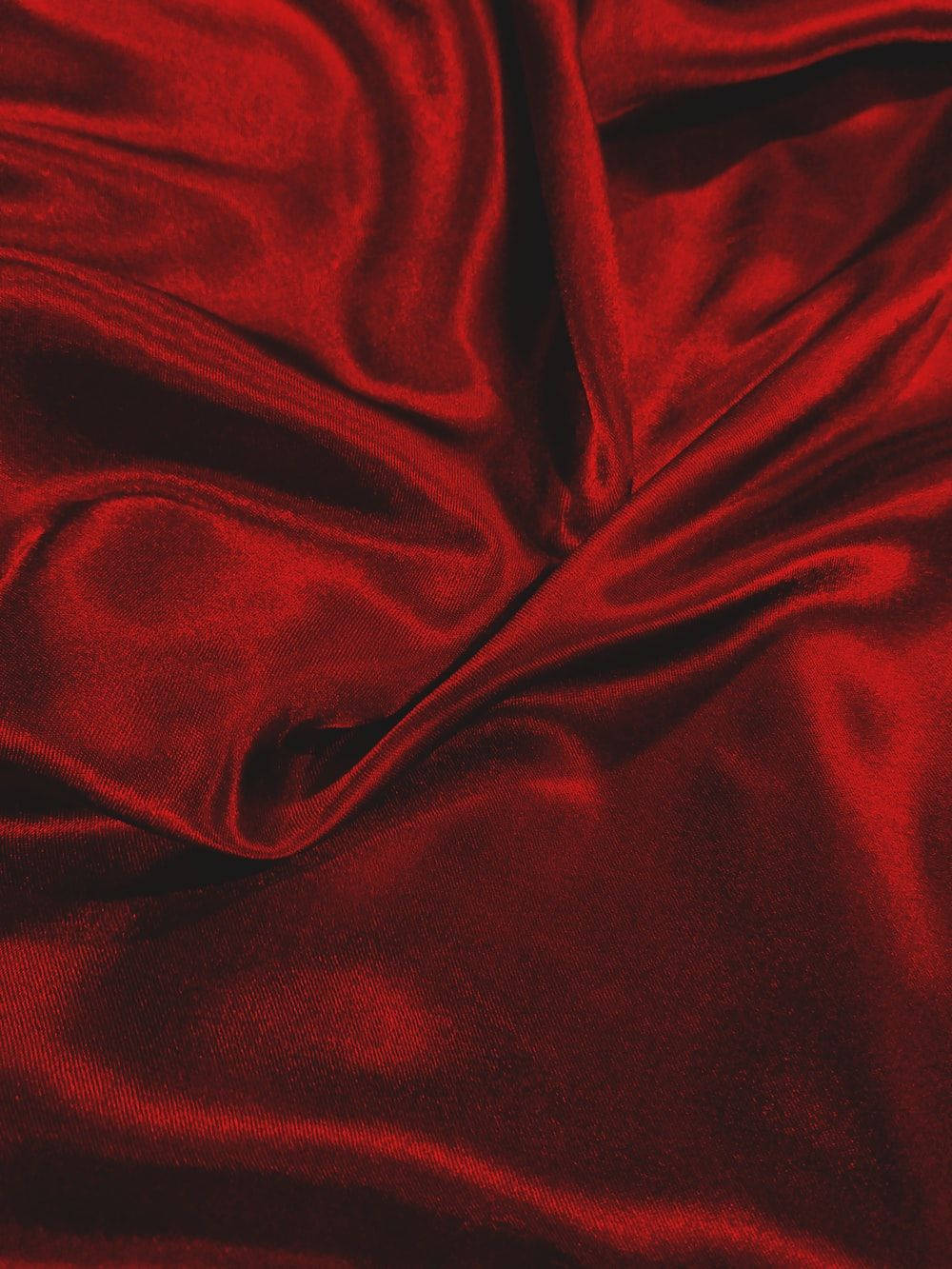 Pure Red Creased Silk