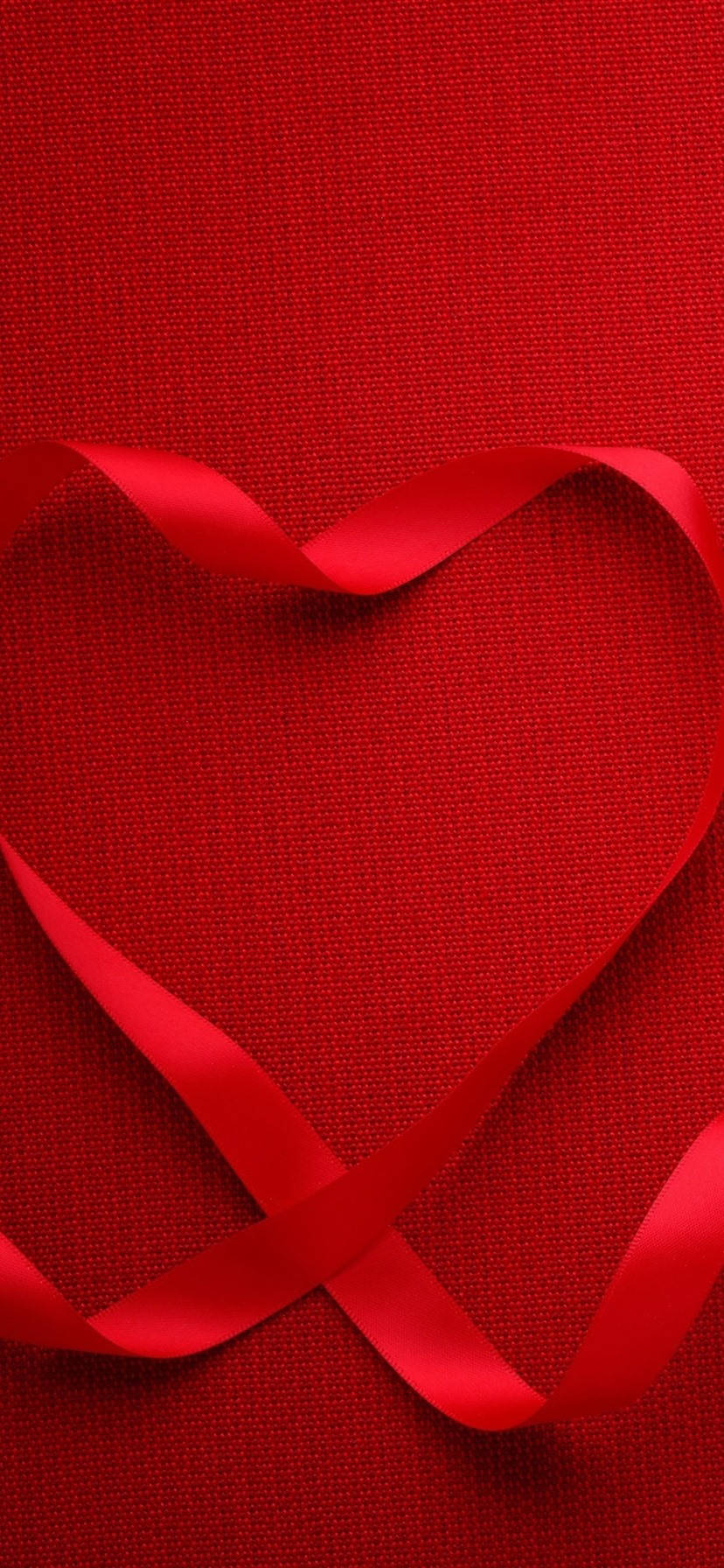 Download Pure Red Ribbon Heart Wallpaper 