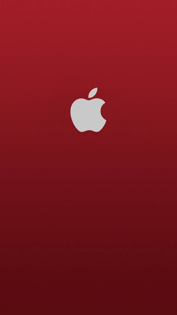 Reinesrot Mit Weißem Apple-logo Wallpaper