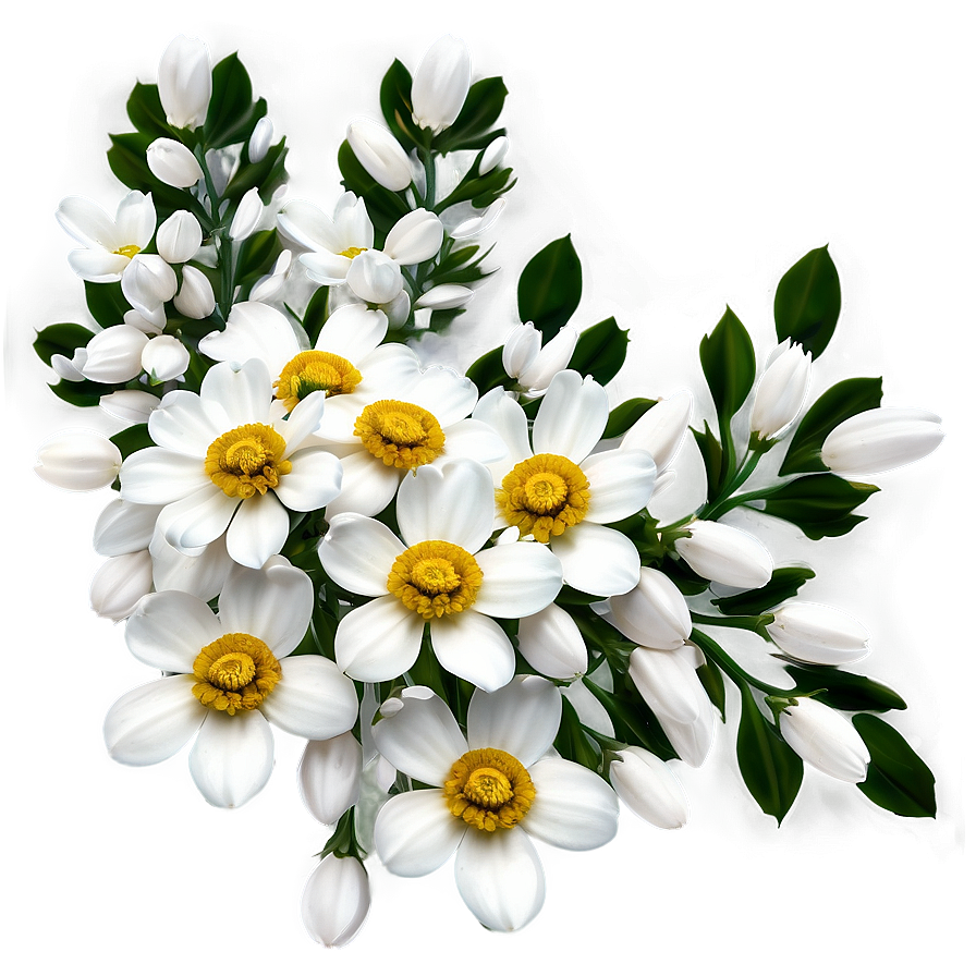 Pure White Flowers Cluster Png Roq PNG