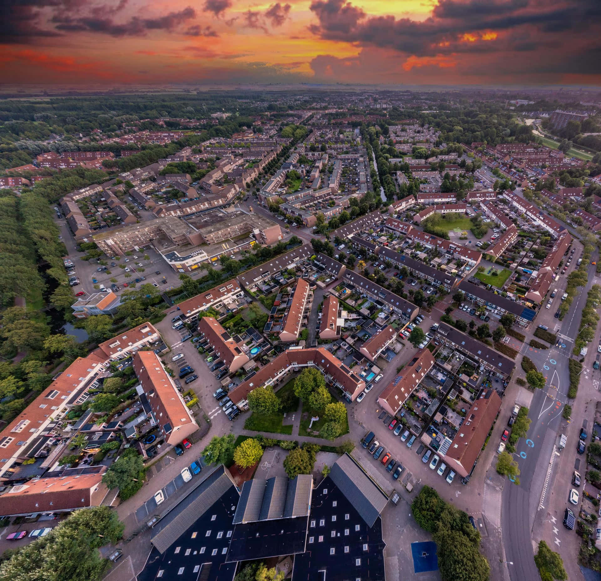 Purmerend Sunset Aerial View.jpg Wallpaper