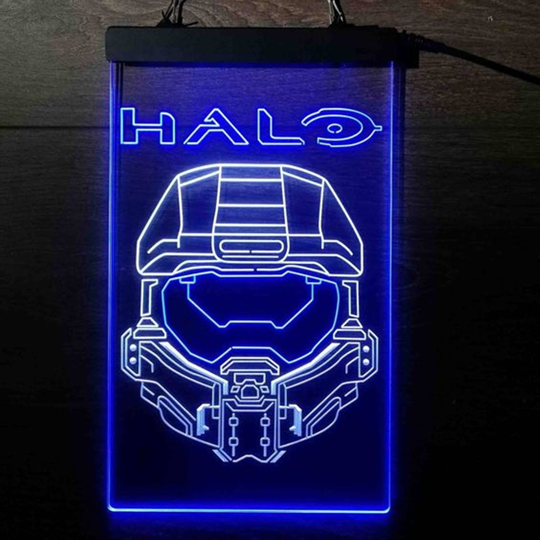 Purple 3D Halo Logo Wallpaper