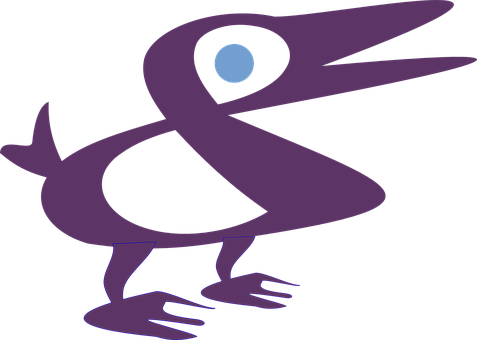 Purple Abstract Bird Illustration PNG