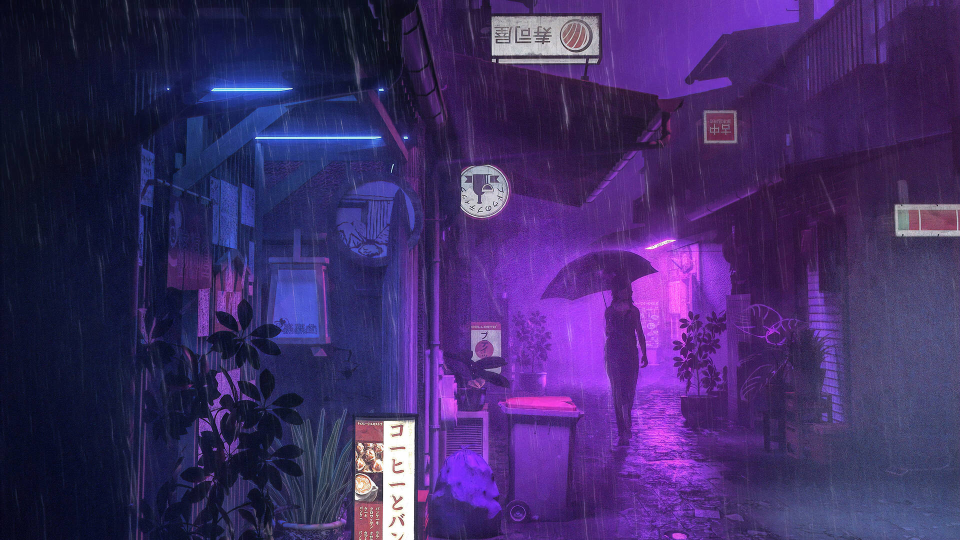 Unamisteriosa Figura Envuelta En Una Vibrante Túnica De Anime Estética De Color Púrpura. Fondo de pantalla