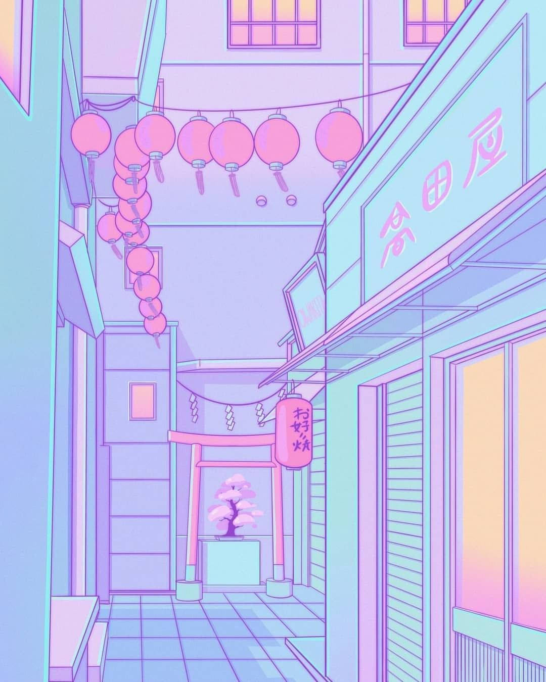Einelebendige, Violette Ästhetische Anime-szene Wallpaper