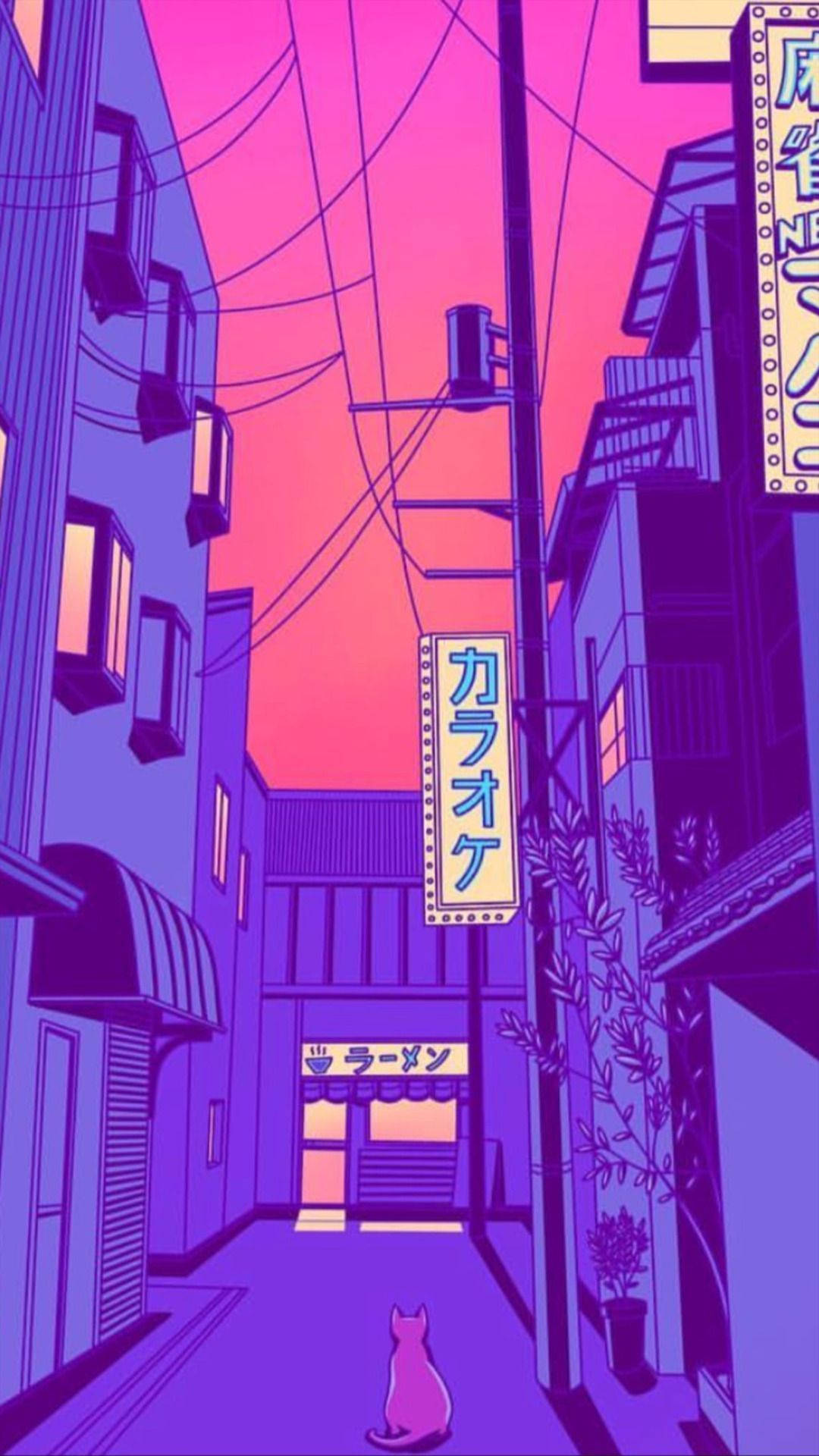 Sumérgeteen Un Mundo De Ensueño De Arte Estético De Anime Púrpura Fondo de pantalla