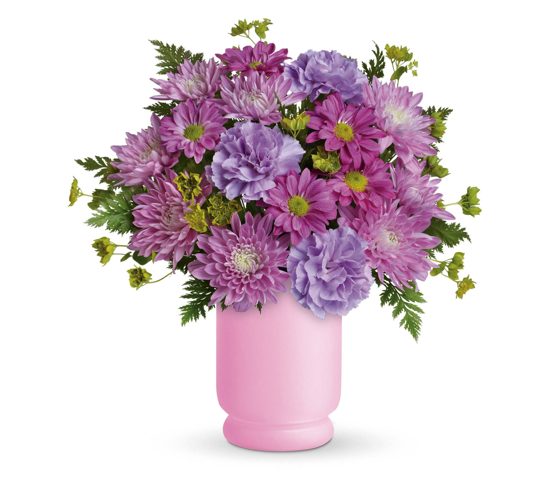 Purple Aesthetic Bouquet In Flower Vase Wallpaper