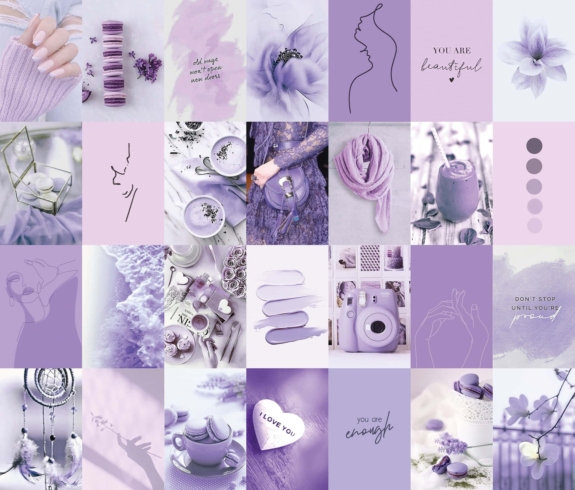 Layers of Colors - A Purple Aesthetic Collage. Wallpaper
