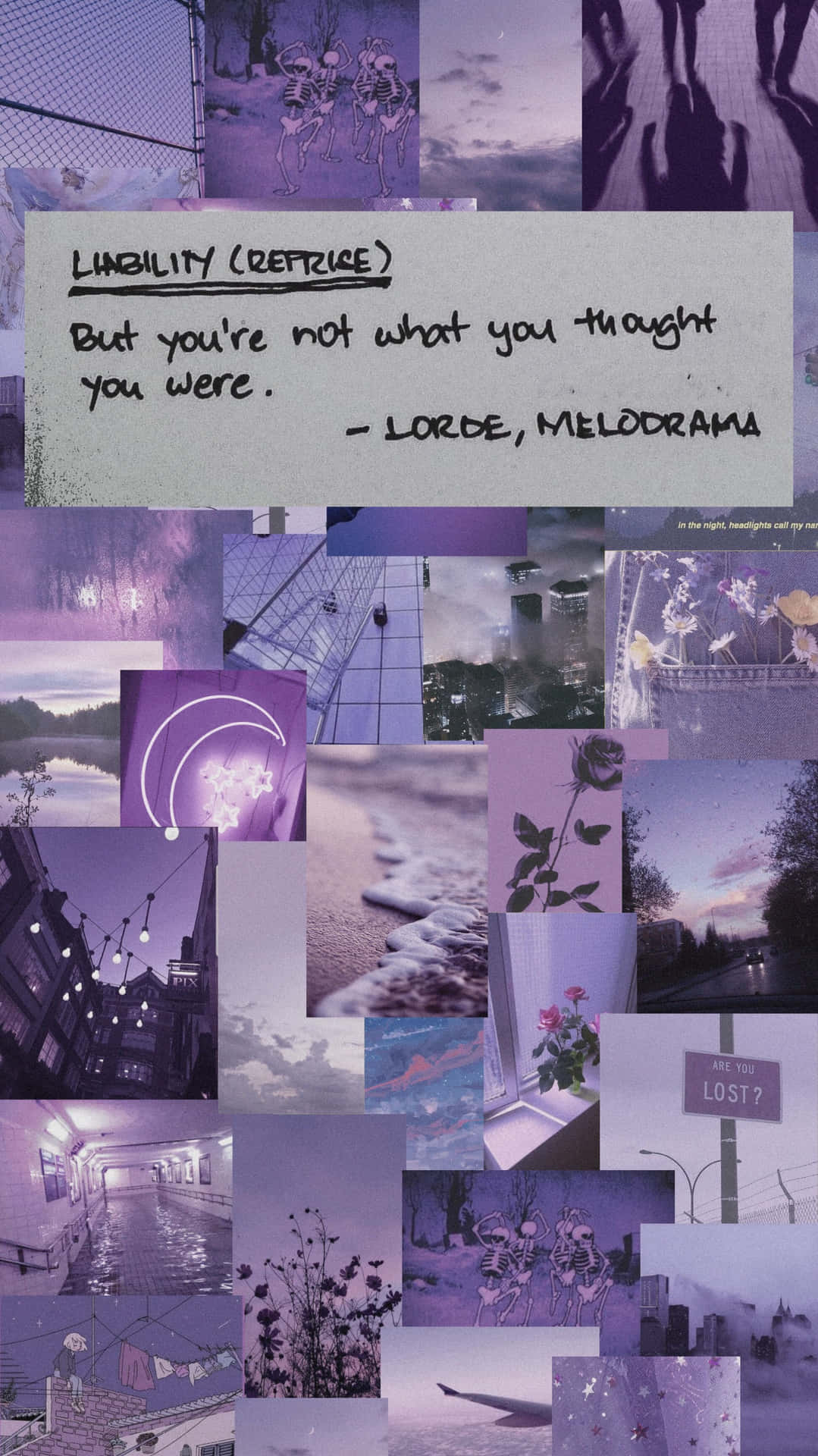 Collage of Purple Aesthetic Art Wallpaper