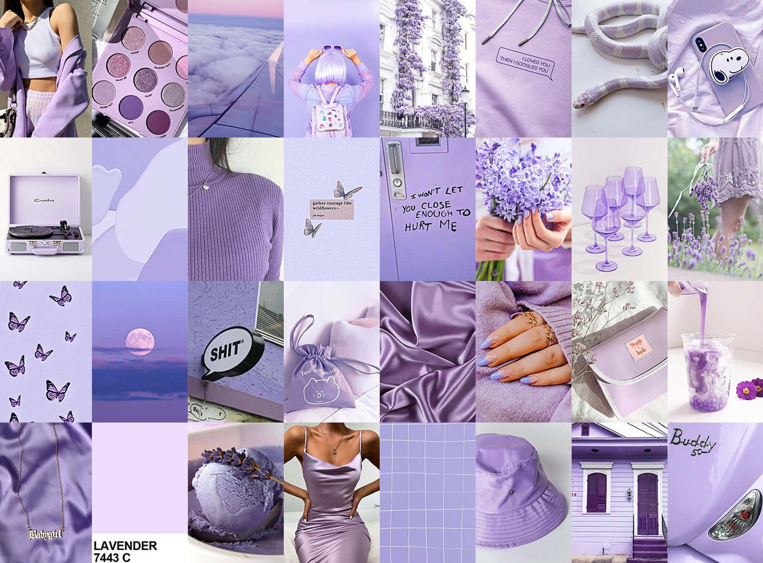 Admire the beauty of a purple aesthetic collage Wallpaper