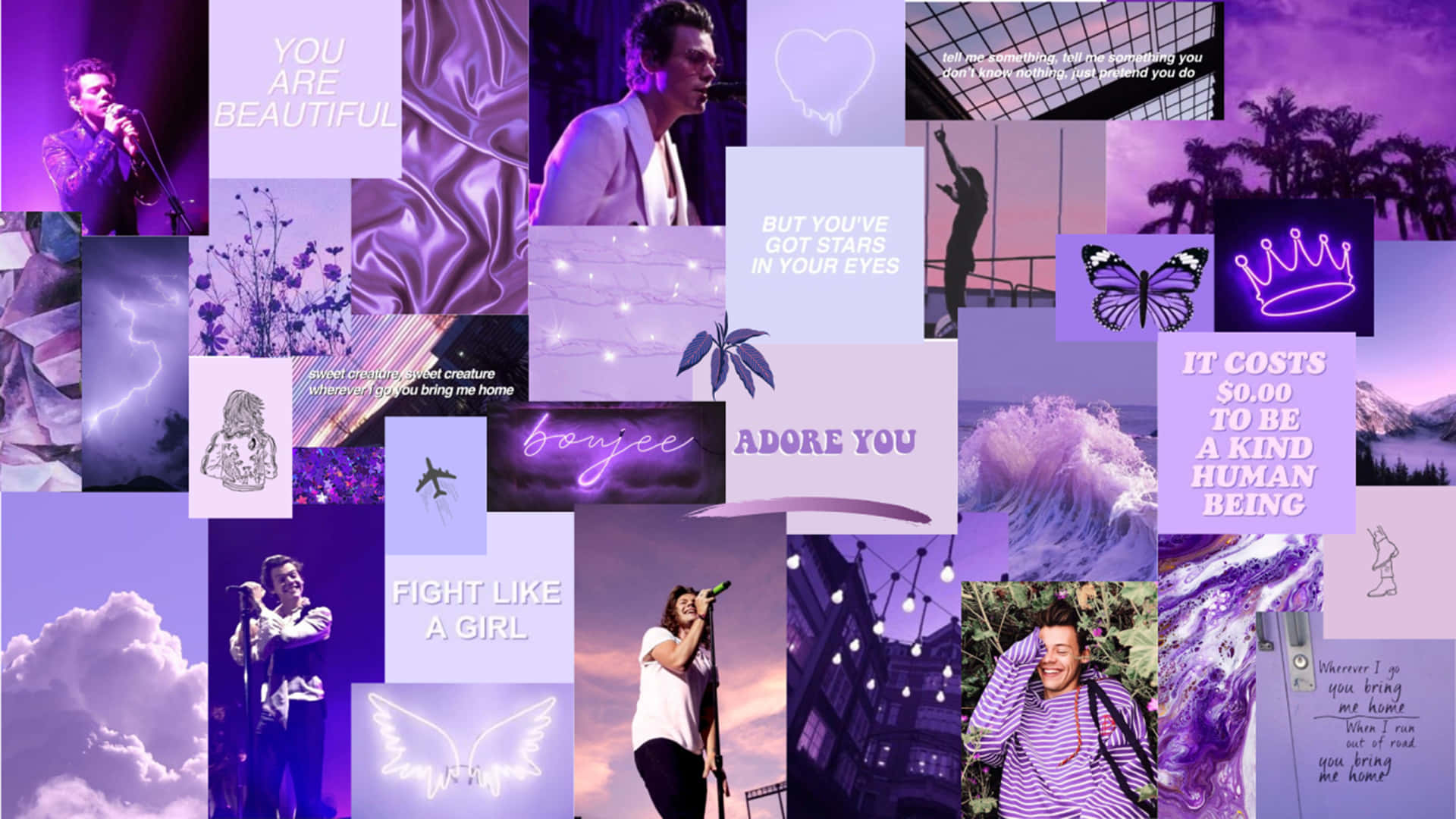 Celebrate the beauty of purple in this vibrant collage! Wallpaper