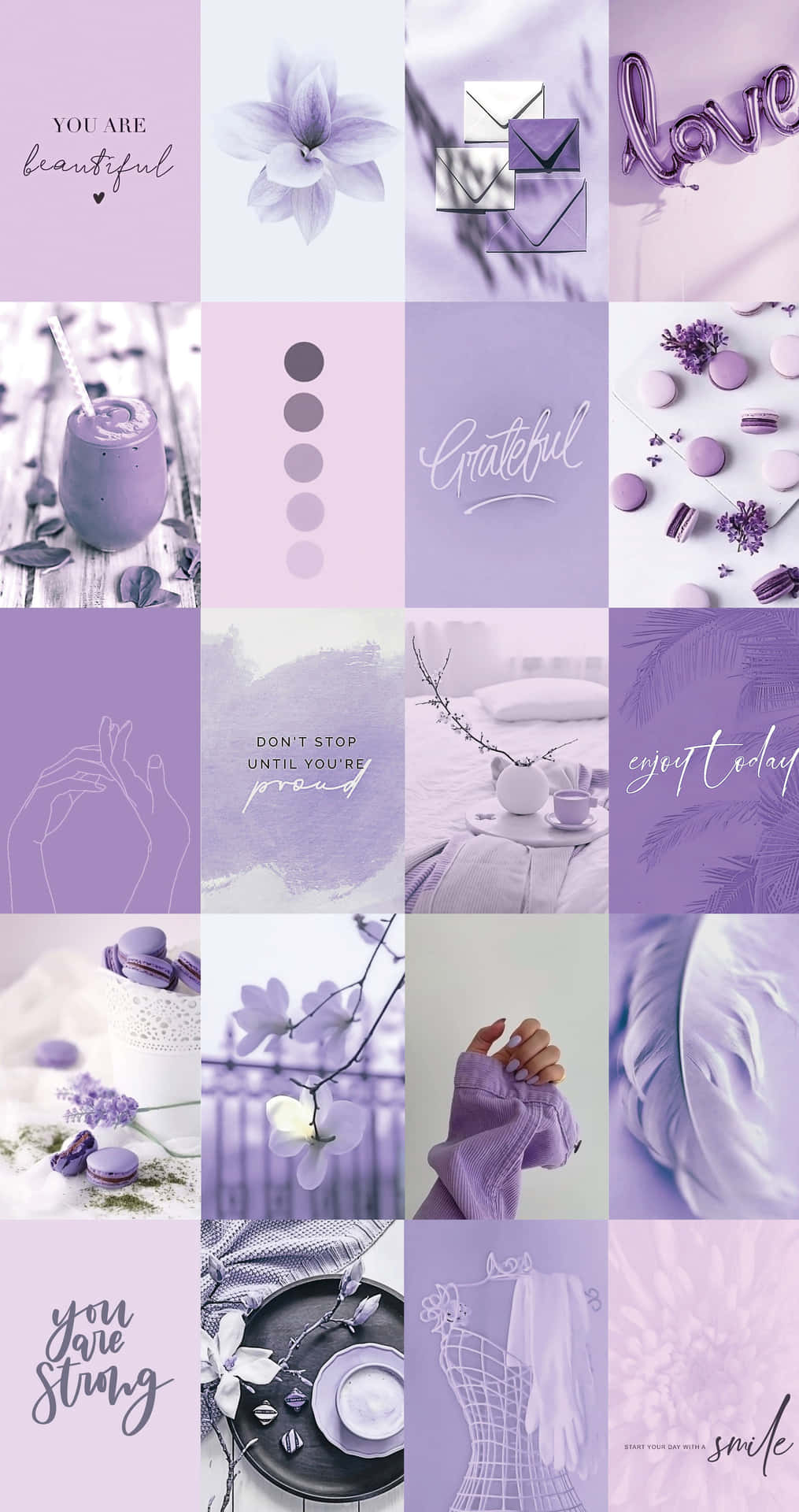 A gorgeous aesthetic collage with multiple layers of shades of purple. Wallpaper