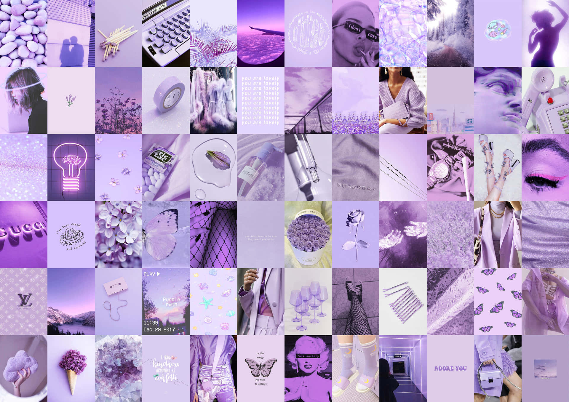 Download Purple Aesthetic Collage Wallpaper 