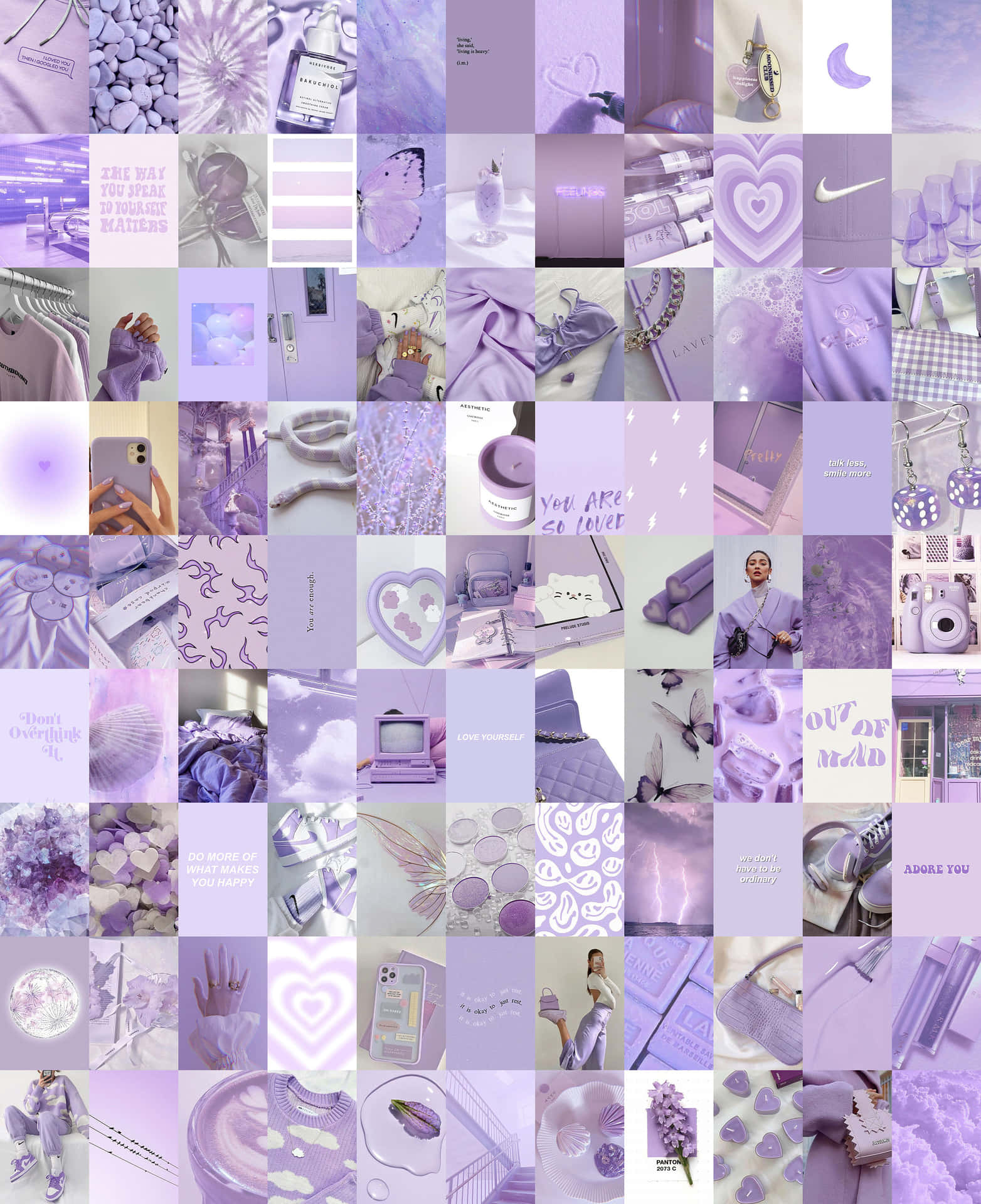 Create a one-of-a-kind statement with a purple aesthetic collage. Wallpaper