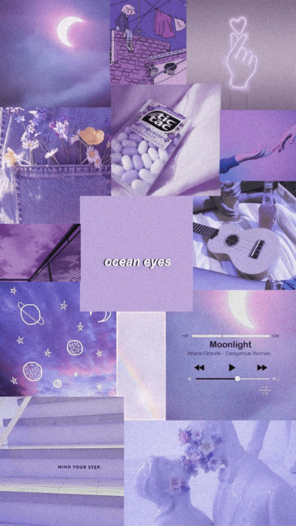 A beautiful purple aesthetic collage Wallpaper