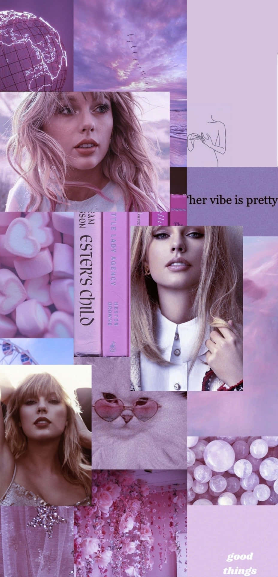 Purple Aesthetic Collage Taylor Swift Wallpaper