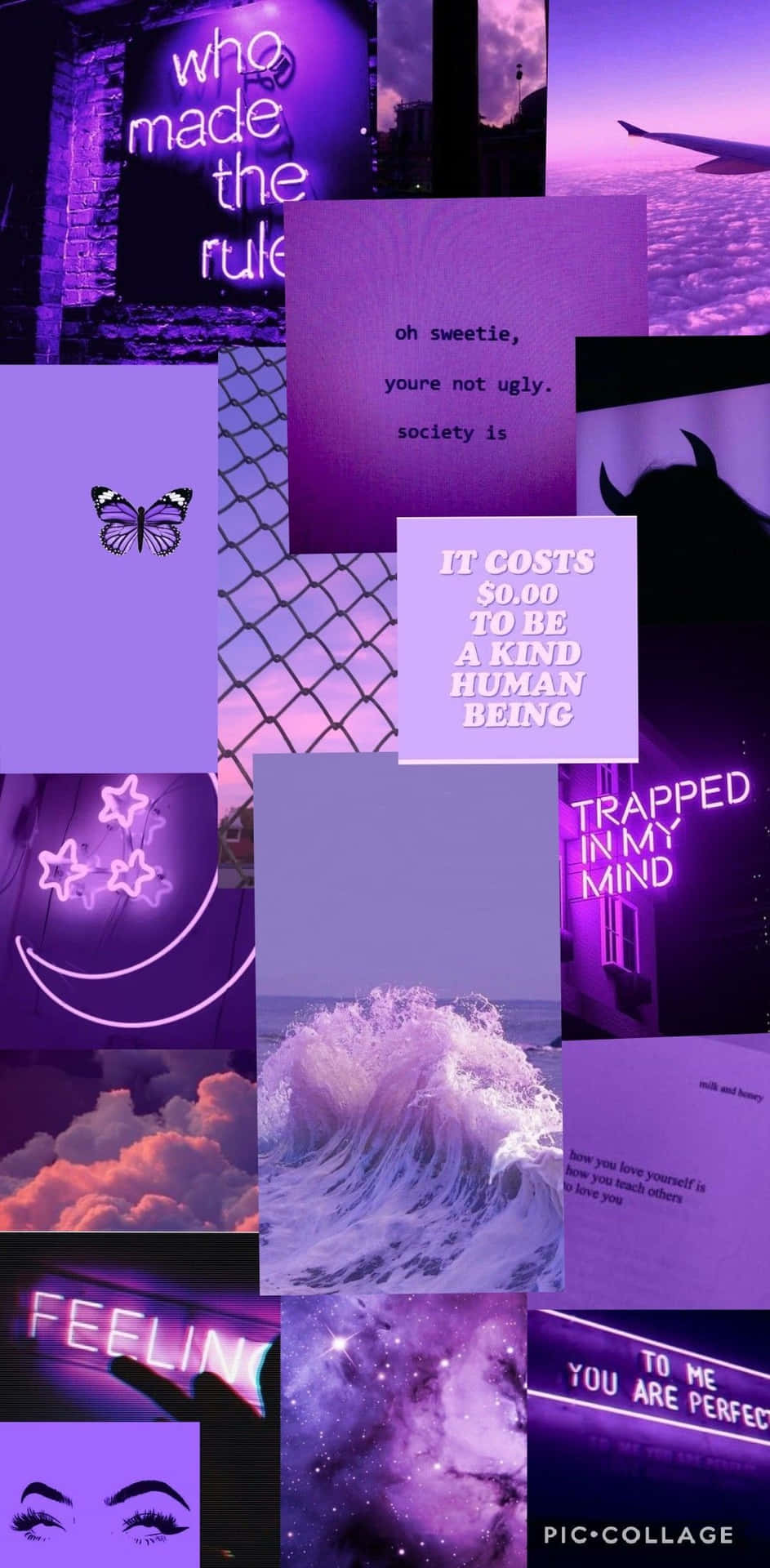 Download Purple And Blue Collage With Many Pictures Wallpaper ...