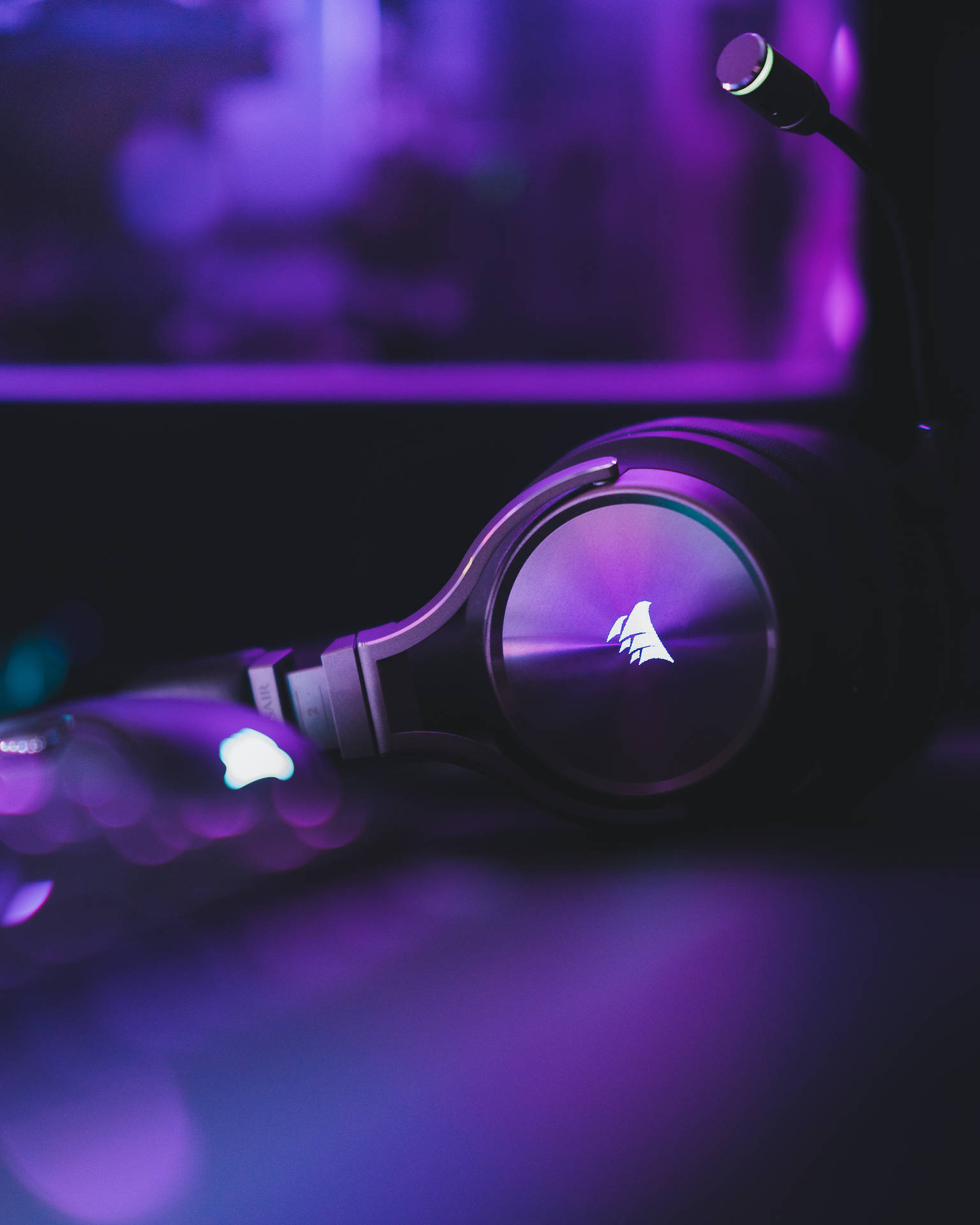 Purple Aesthetic Corsair Headphones Background