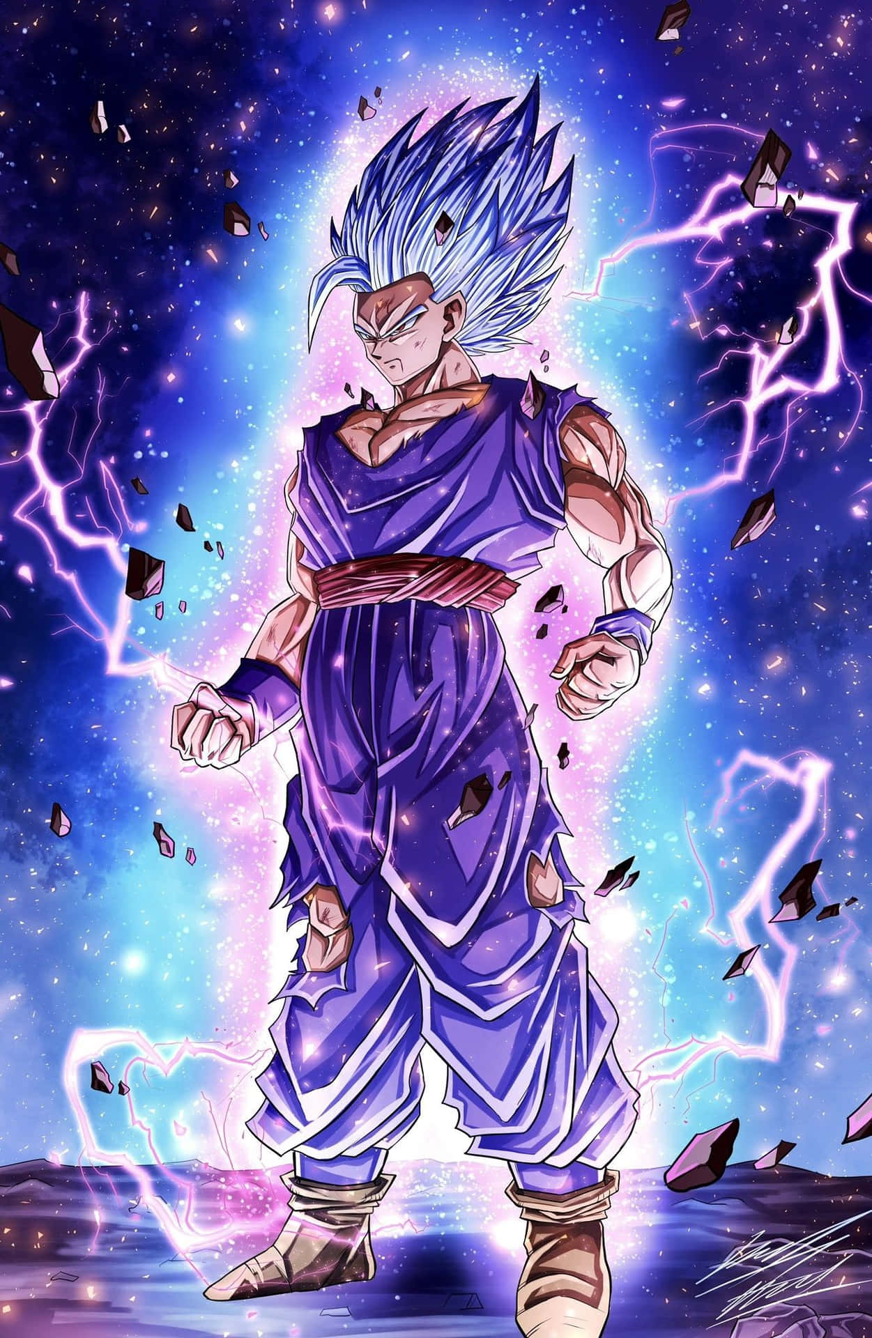 Estéticapúrpura De Gohan Para Iphone Fondo de pantalla