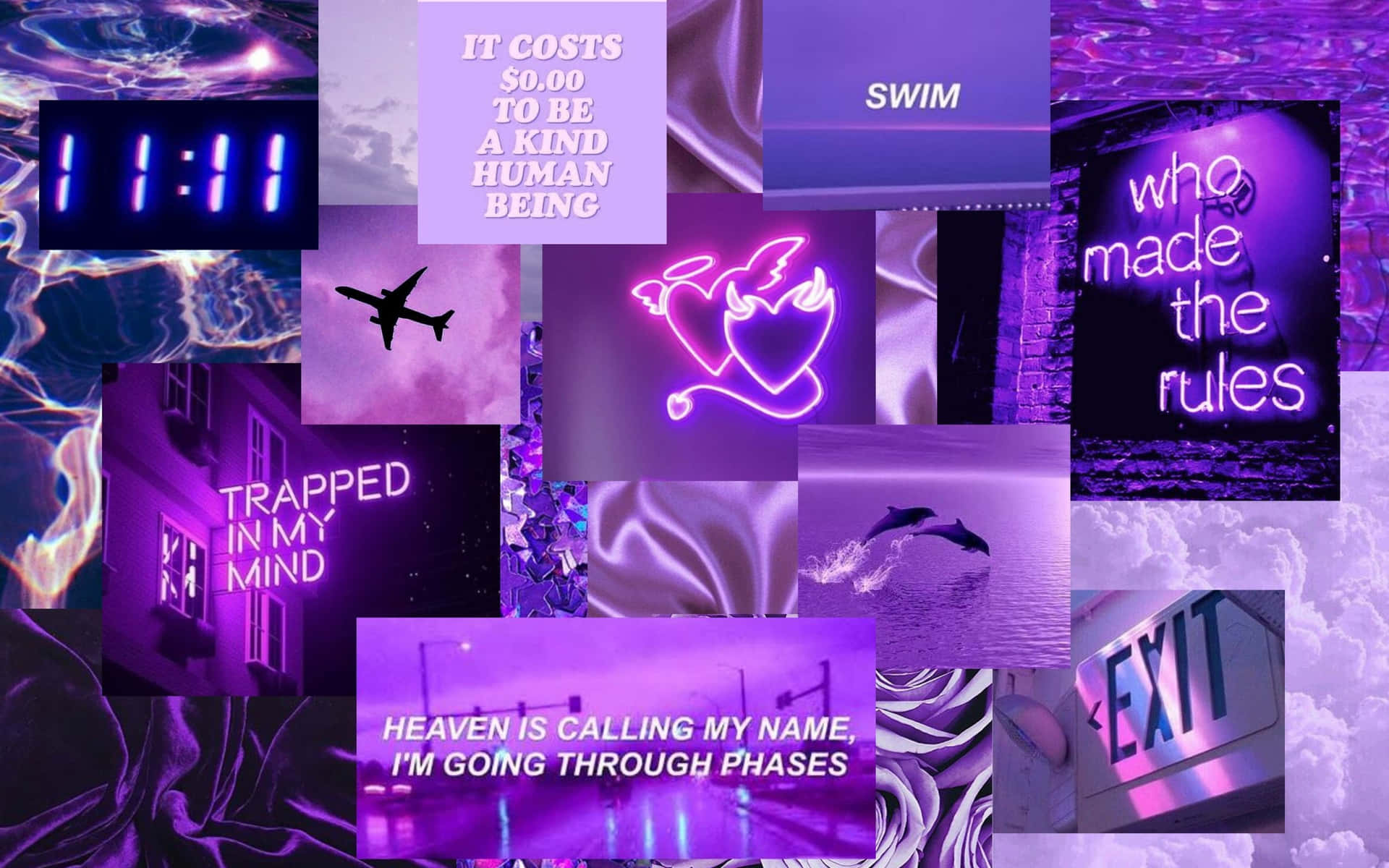 Get your work done in style with this vibrant purple aesthetic grunge themed desktop. Wallpaper