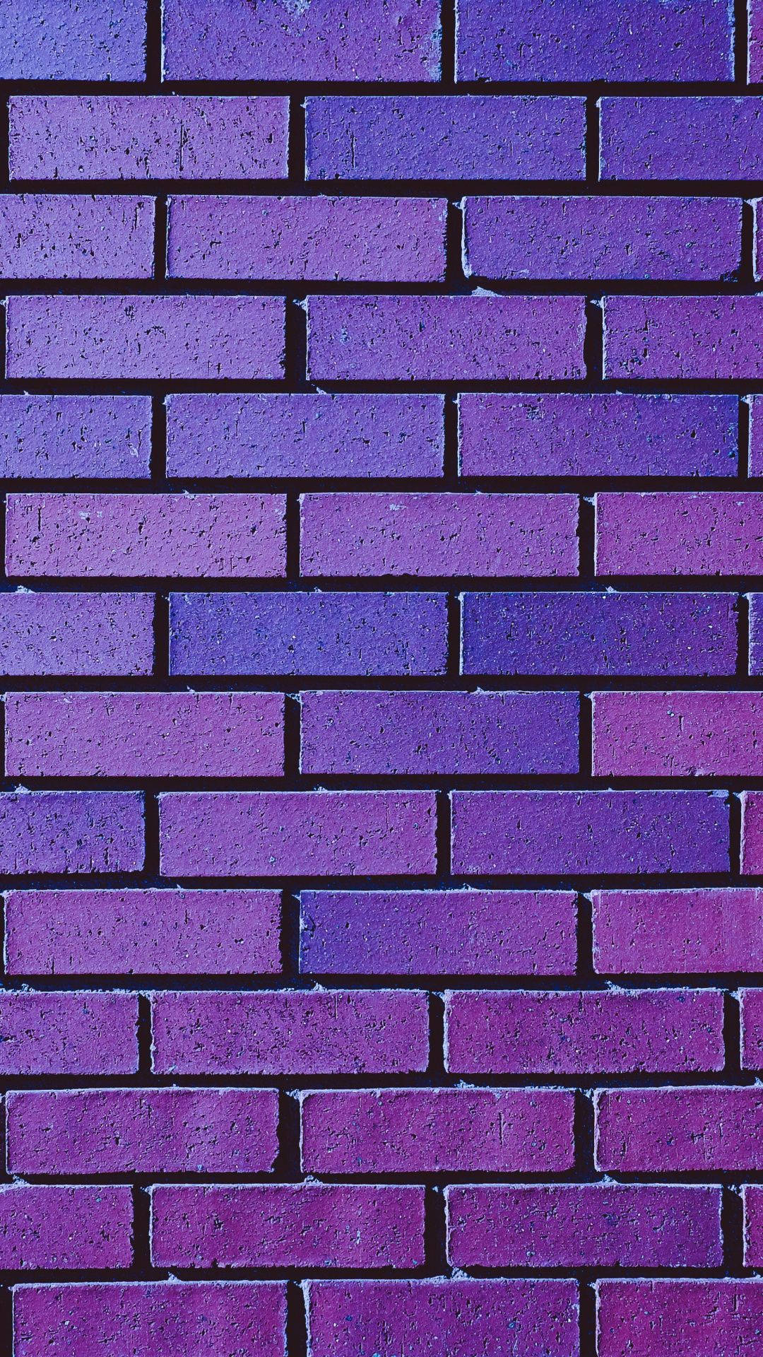 Purple Aesthetic Phone Brick Wall Wallpaper