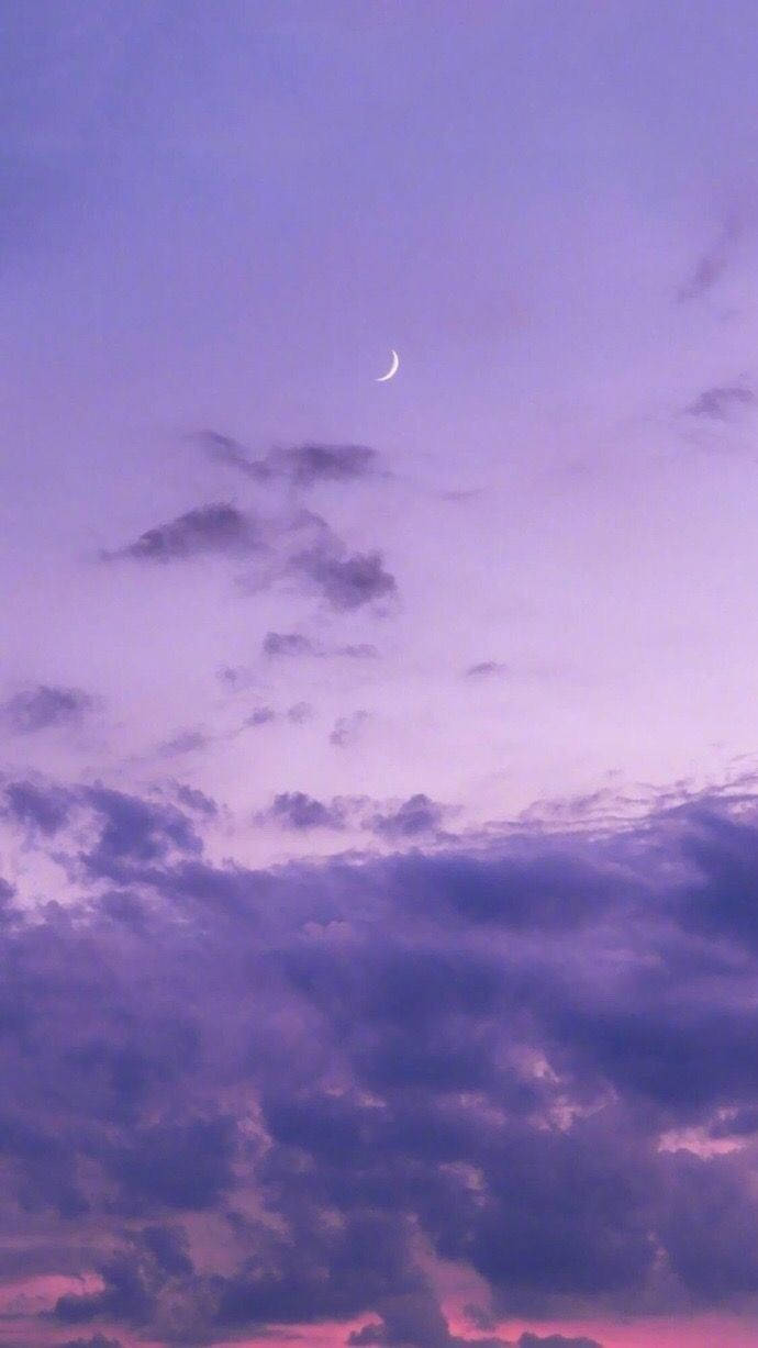 Purple Aesthetic Phone Crescent Moon Wallpaper