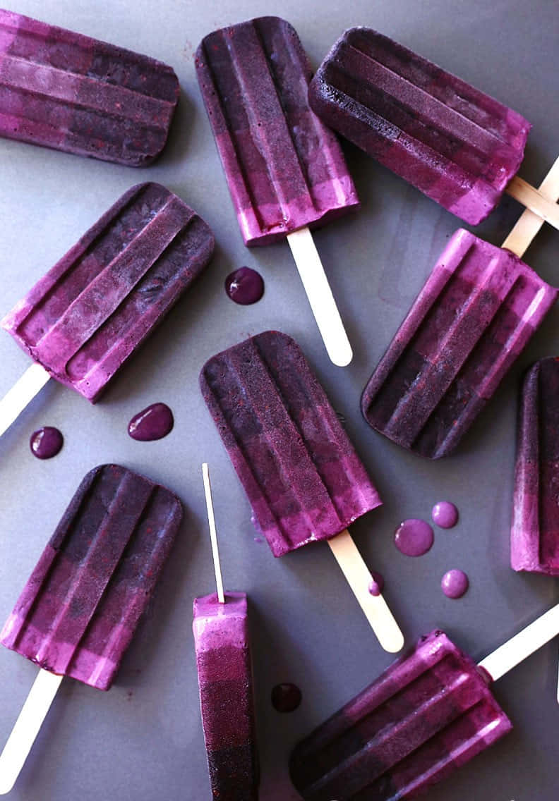 Purple Aesthetic Popsicle Ice Cream Picture