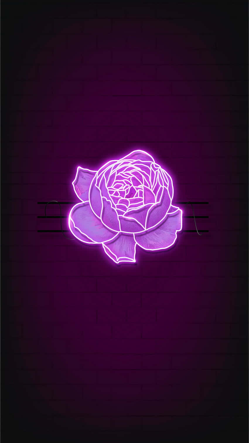 Purple Aesthetic Neon Lights Rose Picture