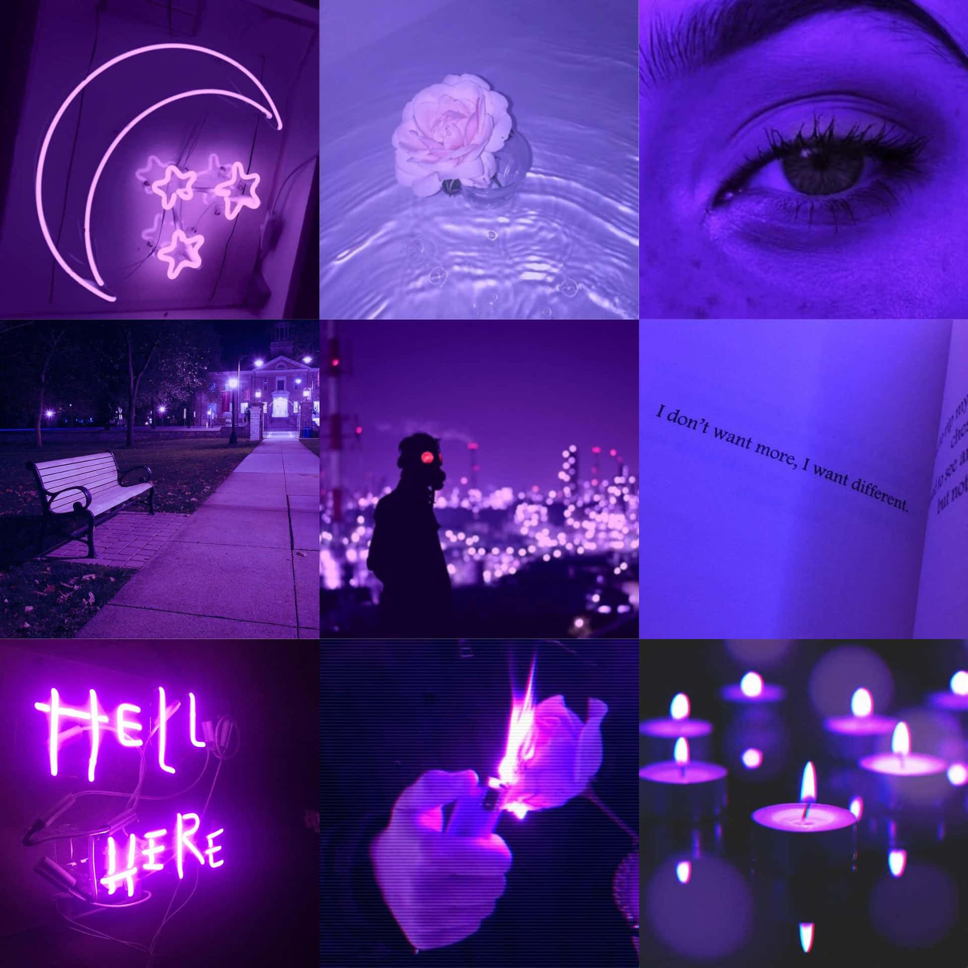 Purple Aesthetic Photography Collage Picture