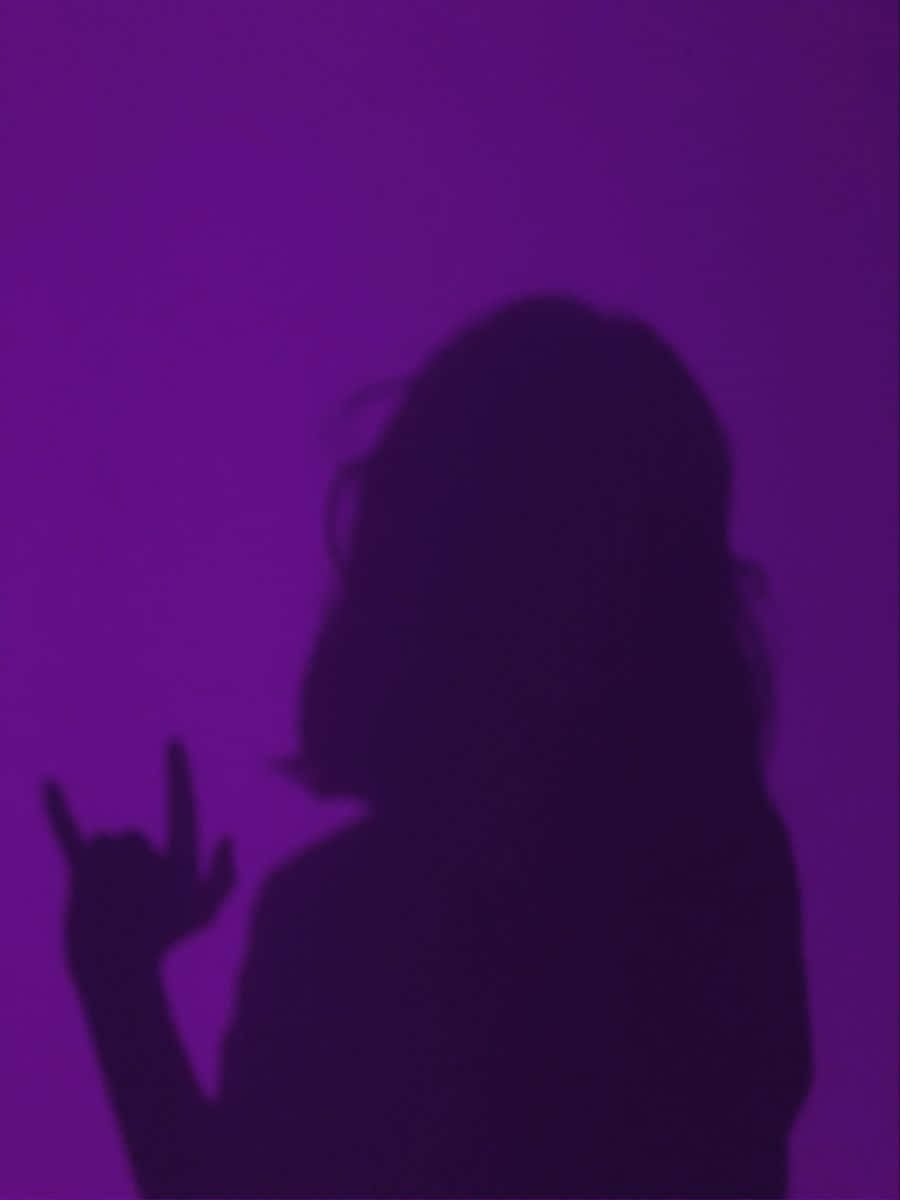 Purple Aesthetic Woman's Shadow On Wall Picture