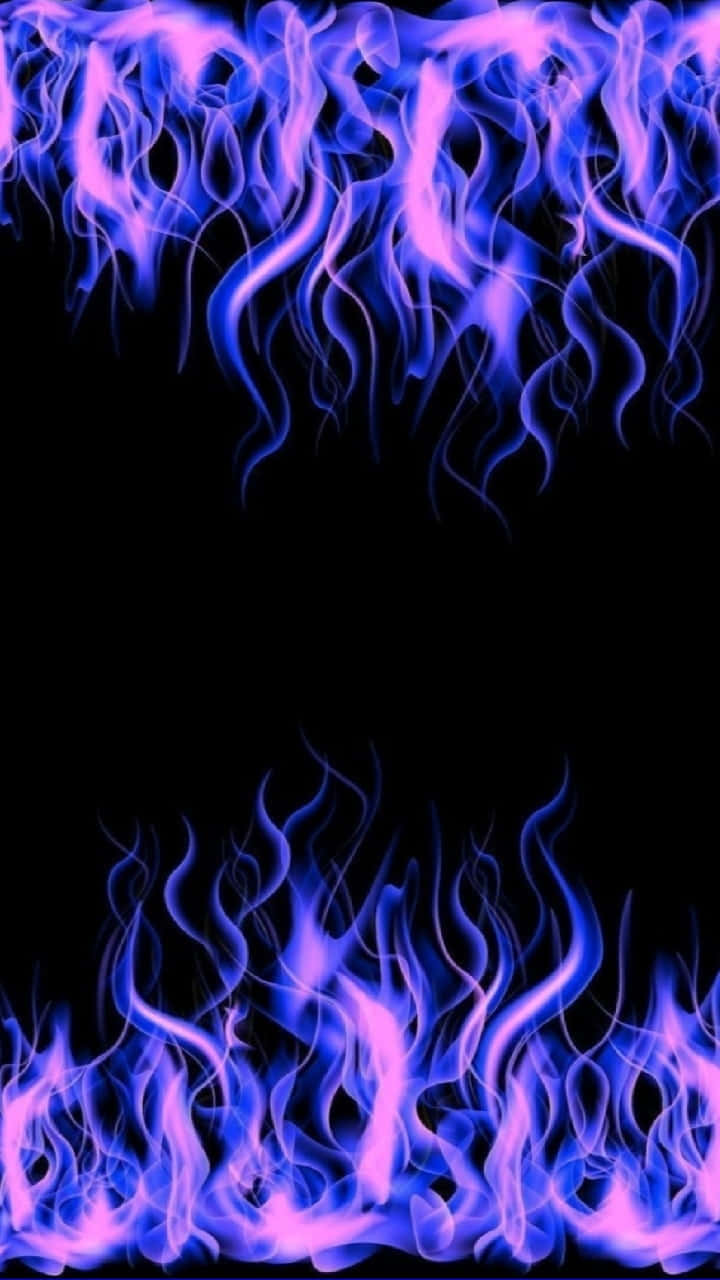 purple and blue flames
