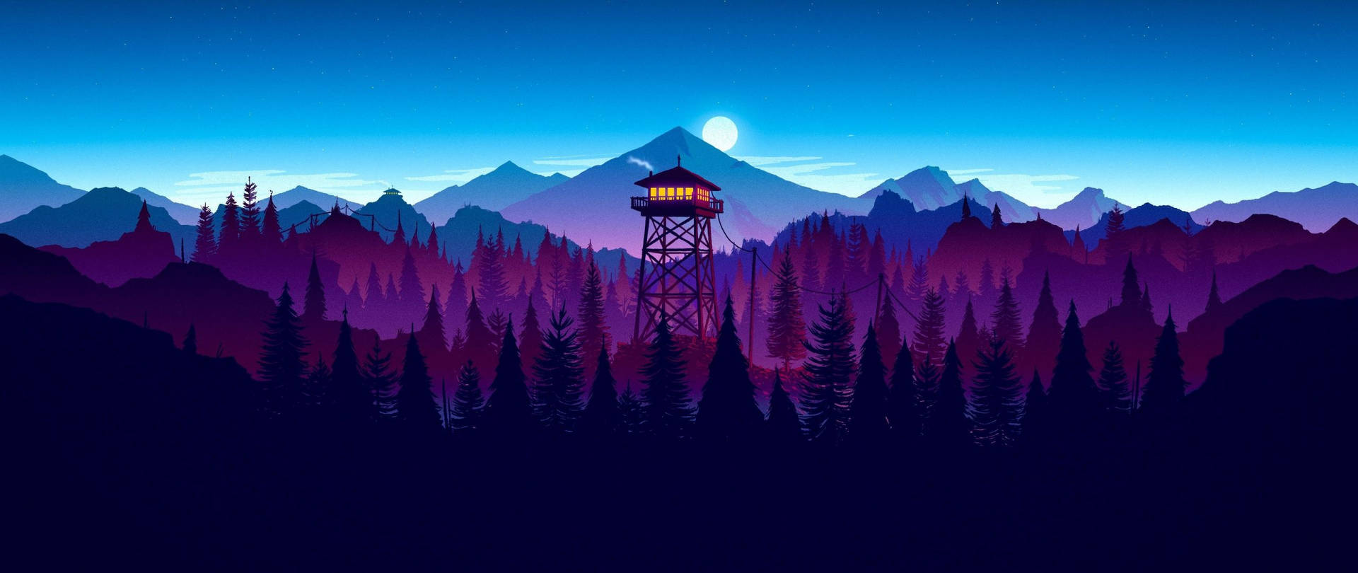 "Watching over a mysterious purple sky" Wallpaper