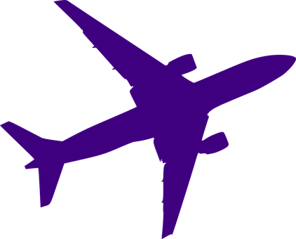 Purple Airplane Silhouette PNG