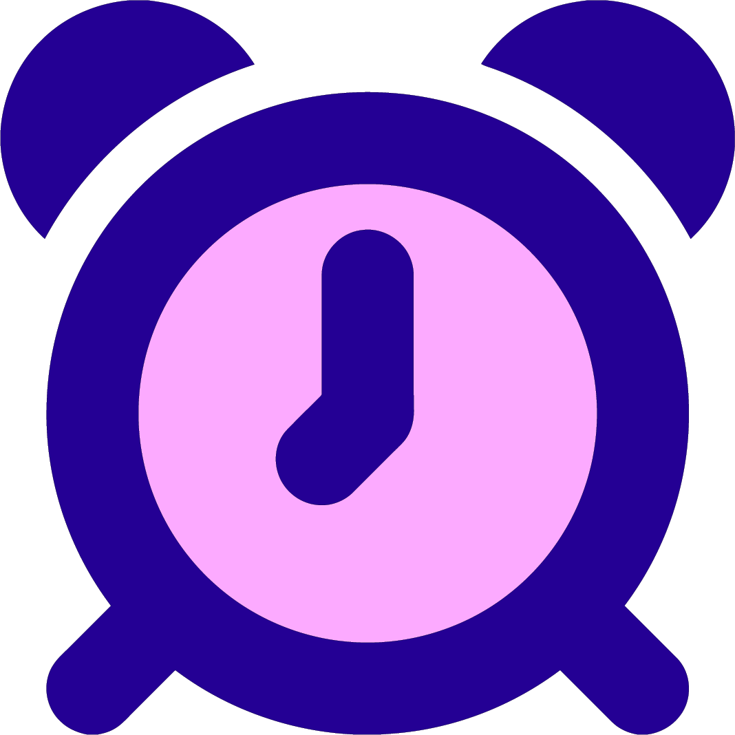 Purple Alarm Clock Icon PNG