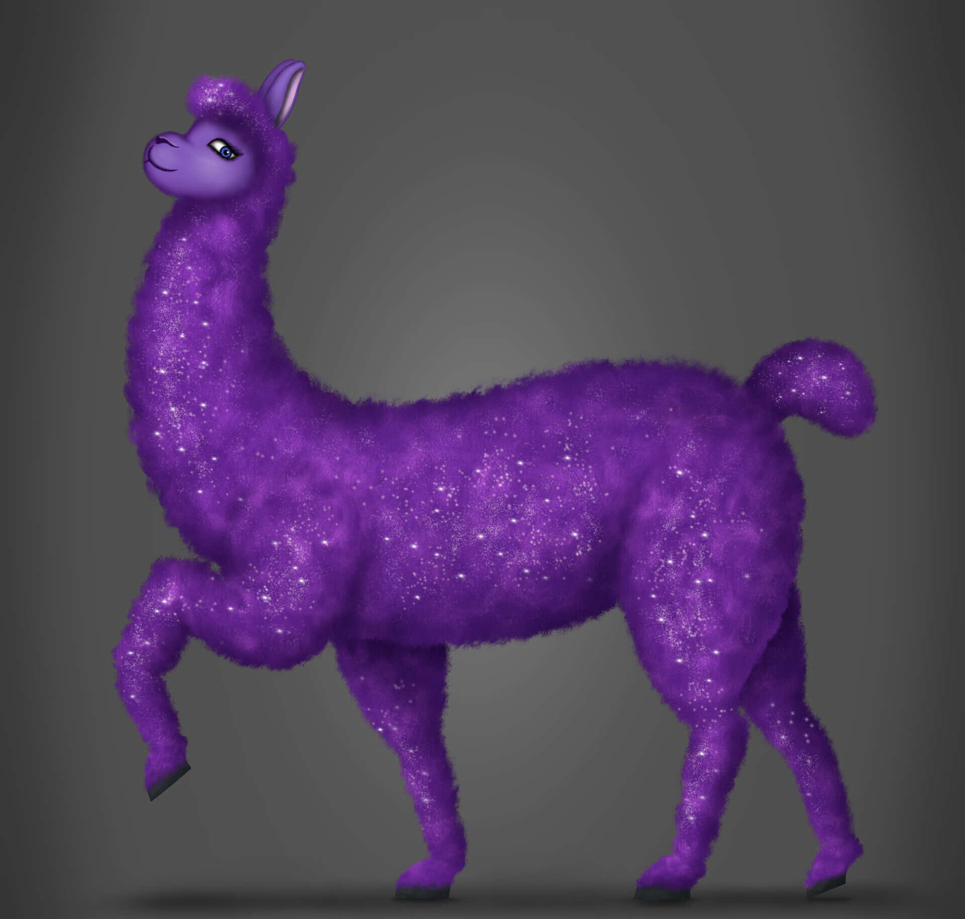 Explore the World with a Purple Alpaca Wallpaper