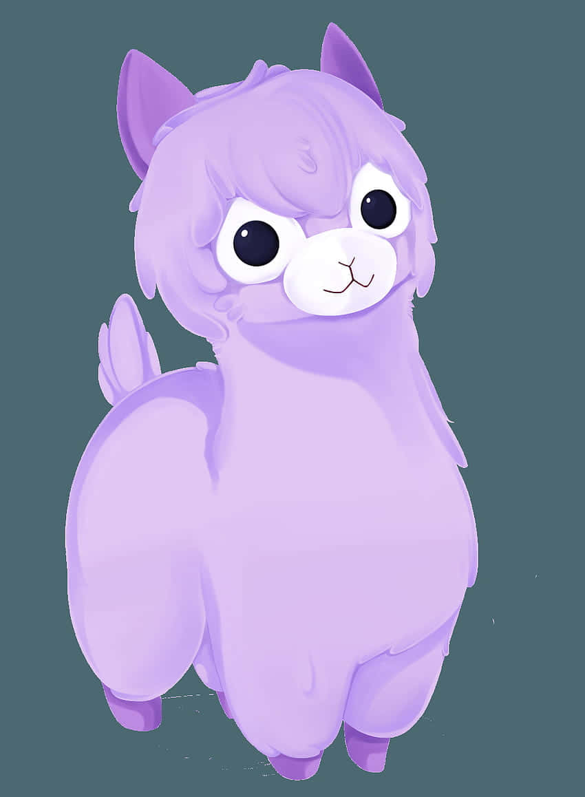 A Playful and Colorful Purple Alpaca Wallpaper