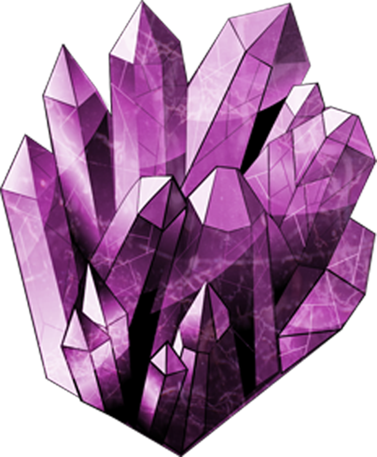 Purple Amethyst Crystal Cluster PNG