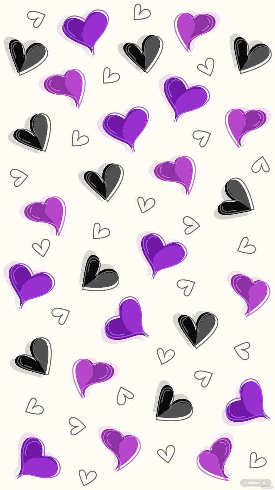 Purple And Black Heart Background